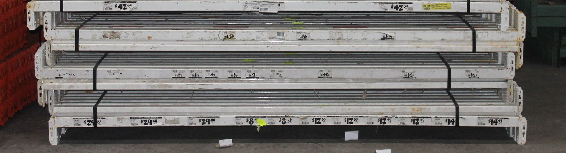 8 SECTIONS OF 192"H X 36"D X 99"L TEARDROP STYLE PALLET RACKS, - Image 2 of 3