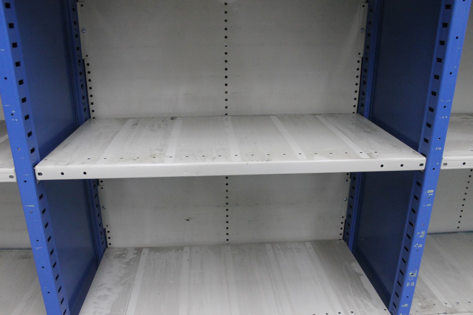 52 SECTIONS OF HALLOWELL H-POST CLOSED SHELVING (BACK TO BACK), SIZE: 98"H X 18"D X 36"W - Image 2 of 4