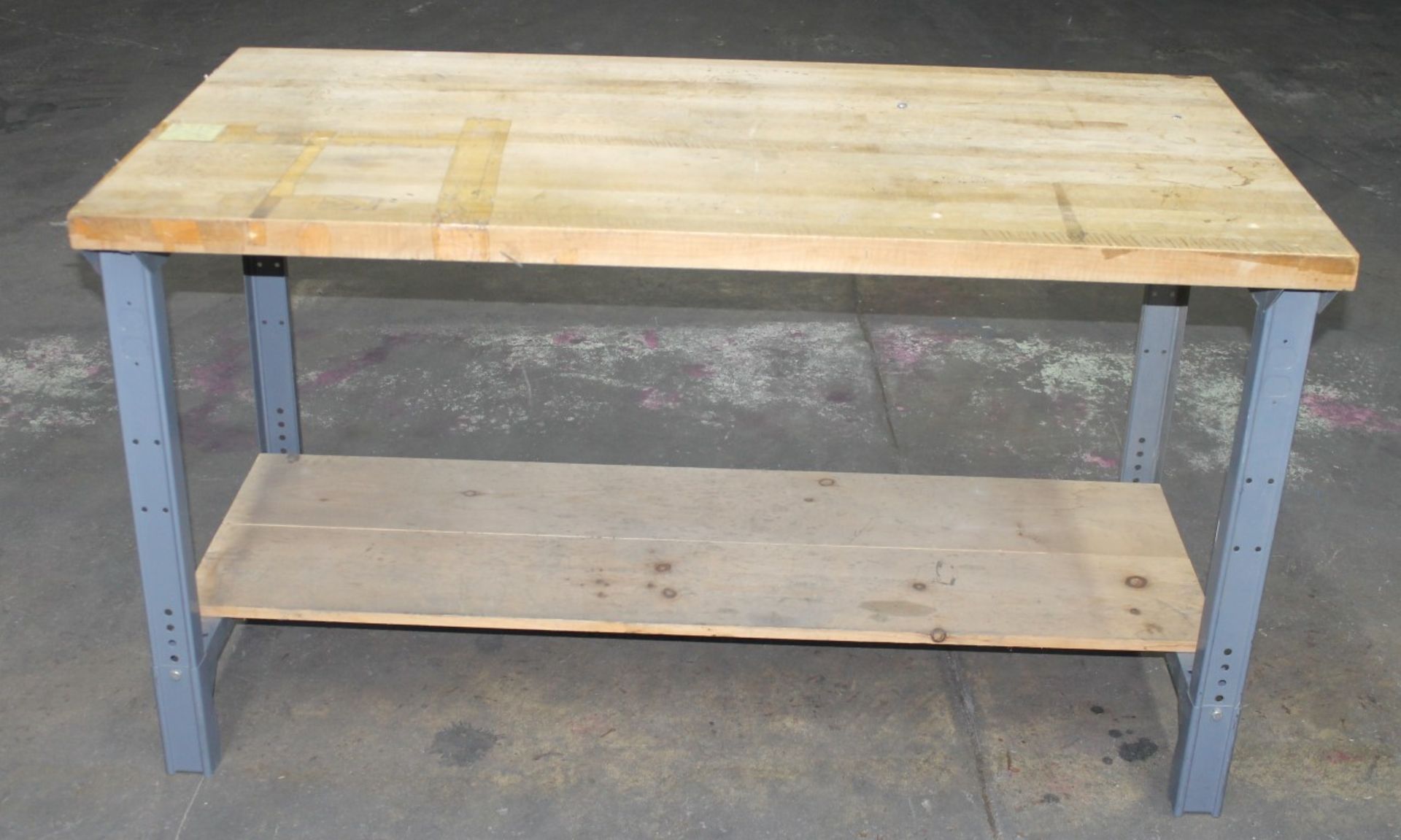 60"W X 30"D HEAVY DUTY WORK BENCH WITH 1-1/2" WOODEN TOP