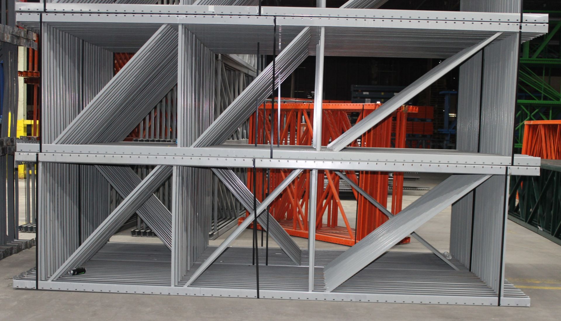 180"H X 48"D X 108"L KEYSTONE / REPUBLIC PALLET RACKS (18 SECTIONS),