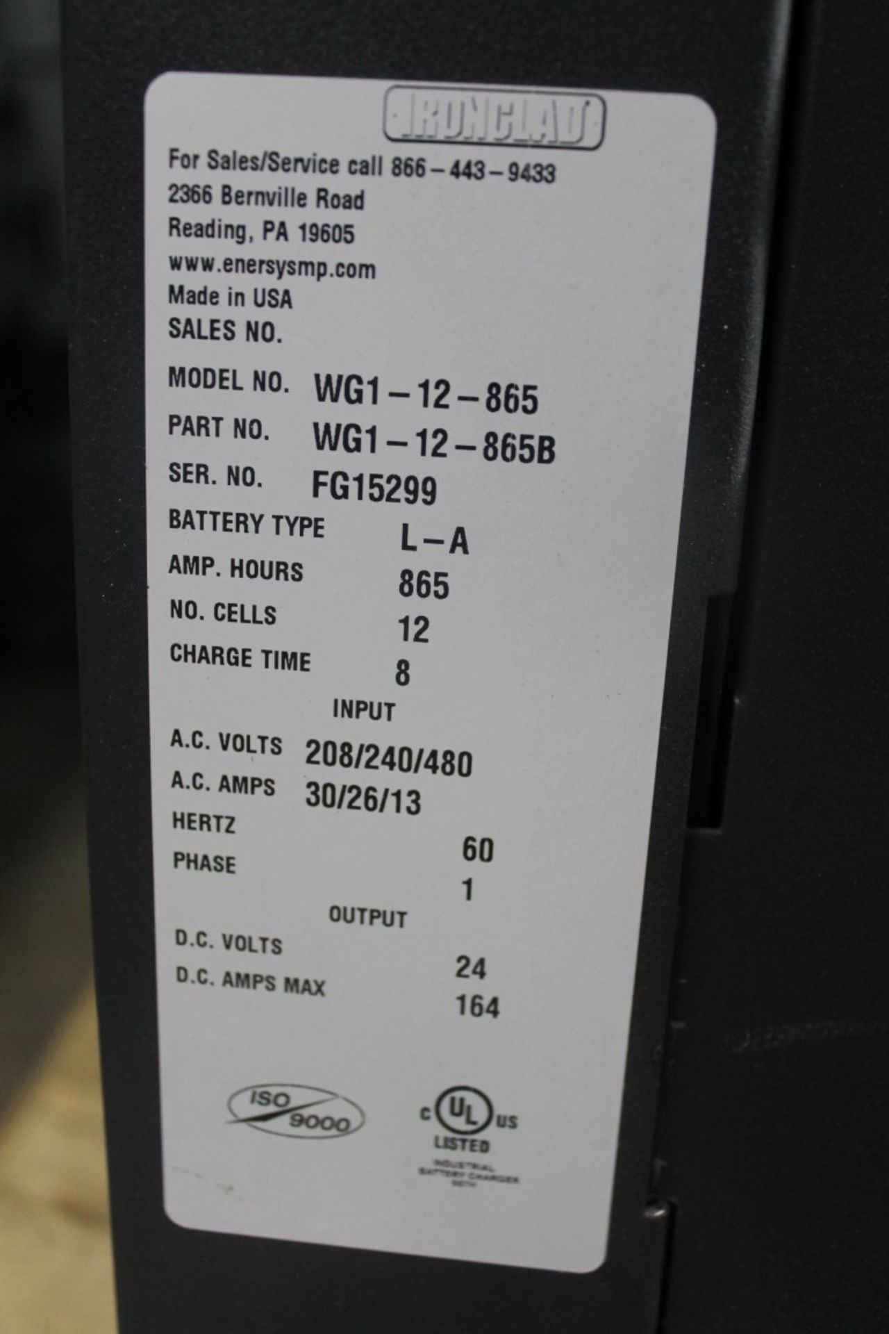 ENERSYS GOLD 24 VOLTS BATTERY CHARGER, - Image 3 of 4