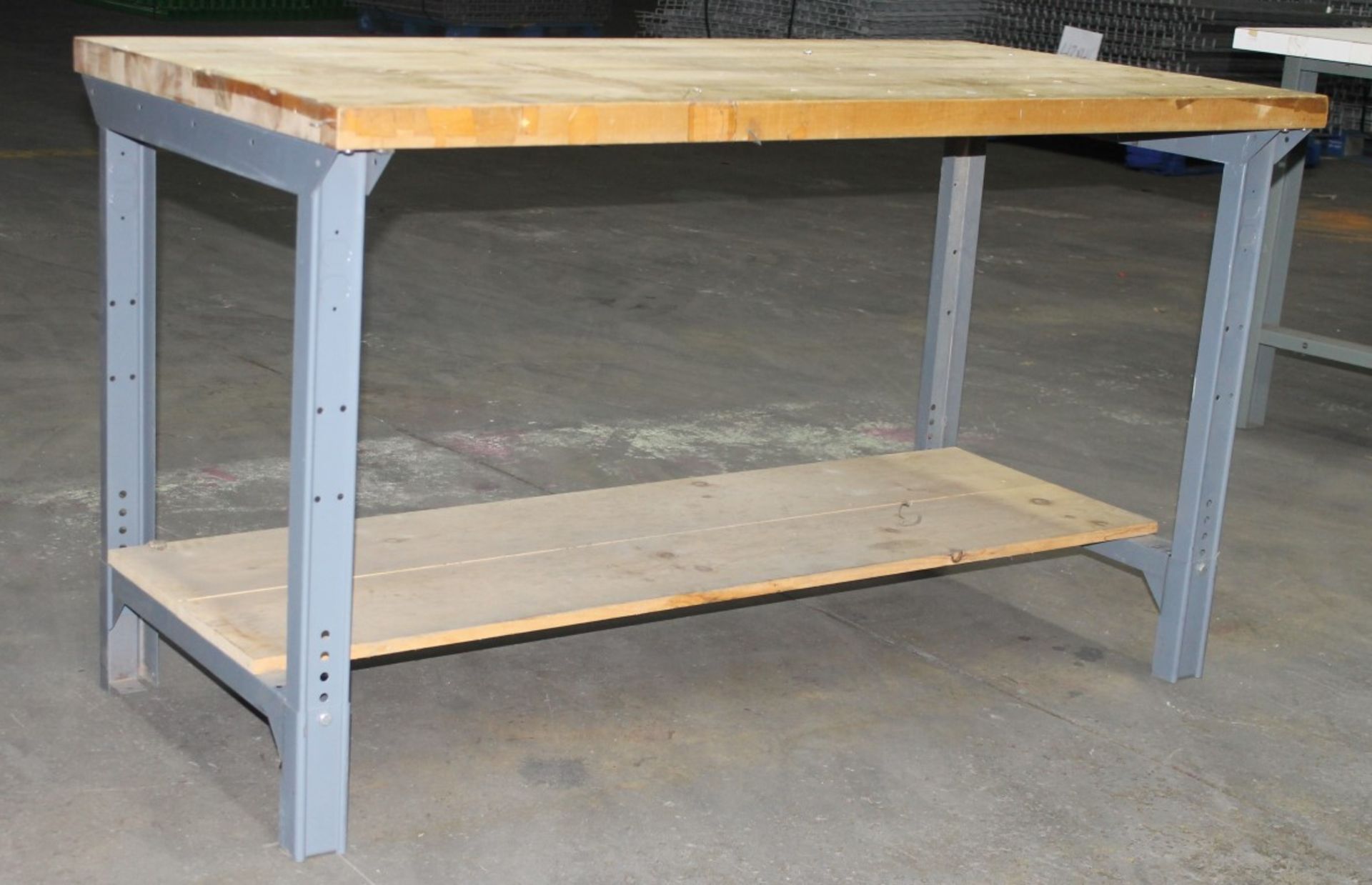 60"W X 30"D HEAVY DUTY WORK BENCH WITH 1-1/2" WOODEN TOP - Image 2 of 2
