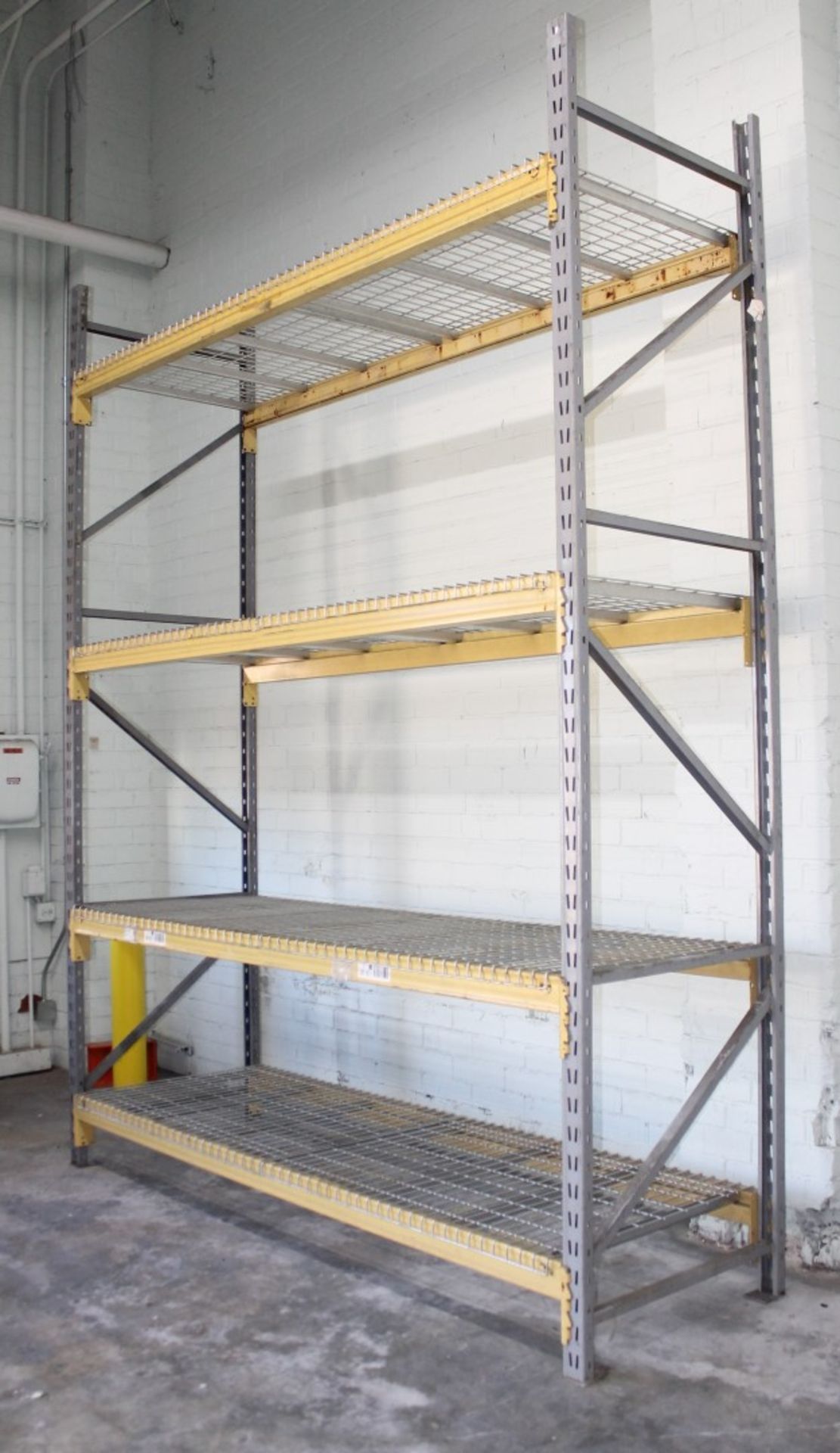 10 BAYS OF 12'H X 36"D X 106"W PENCO STYLE PALLET RACK, (4 BEAM LEVEL)