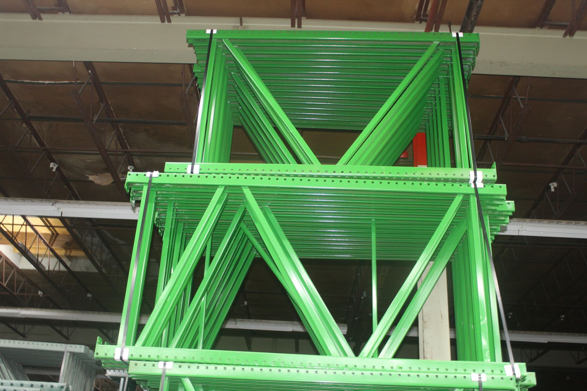 14 BAYS OF 7'H x 48"D X 144"W TEARDROP STYLE PALLET RACK, (3 BEAM LEVEL)