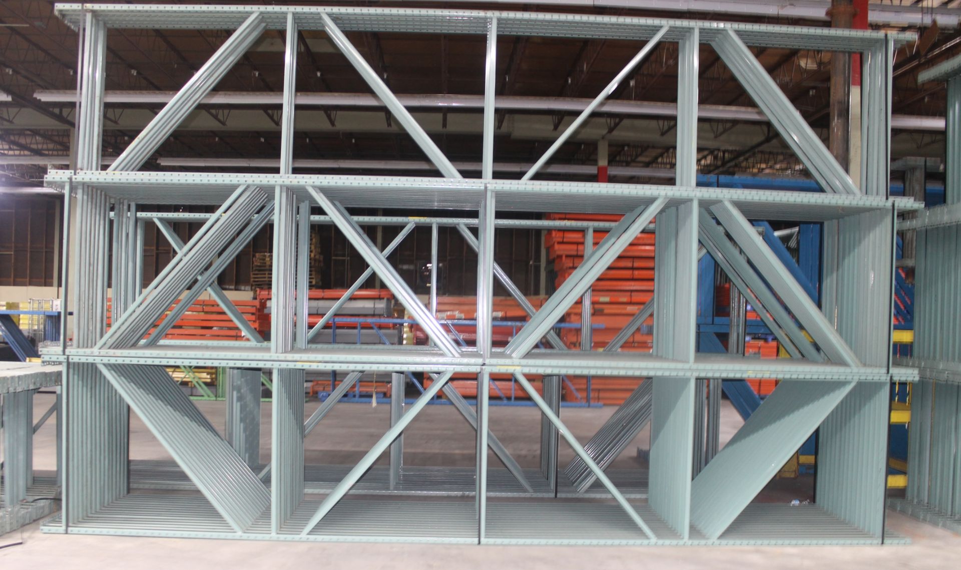 14 BAYS OF 20'H x 48"D X 98"W TEARDROP STYLE PALLET RACK, (4 BEAM LEVEL) - Image 2 of 3