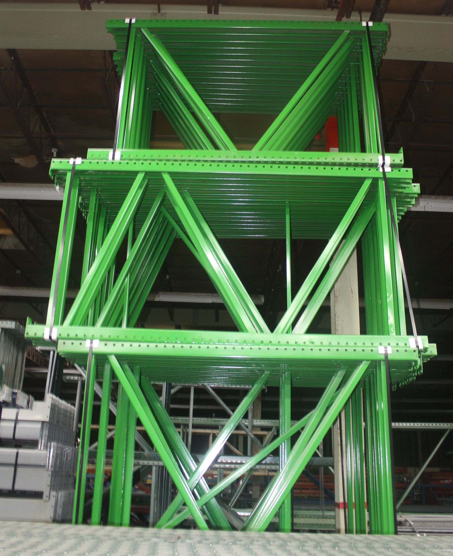 28 BAYS OF 7'H x 48"D X 144"W TEARDROP STYLE PALLET RACK, (3 BEAM LEVEL) - Image 2 of 3