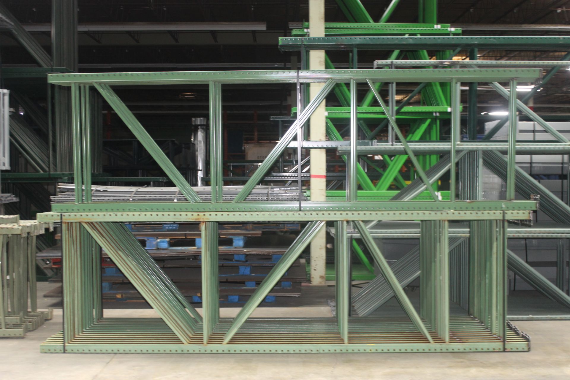 7 BAYS OF TEARDROP STYLE PALLET RACK, SIZE: 14'H x 48"D X 10'W (3 BEAM LEVEL) - Image 2 of 3