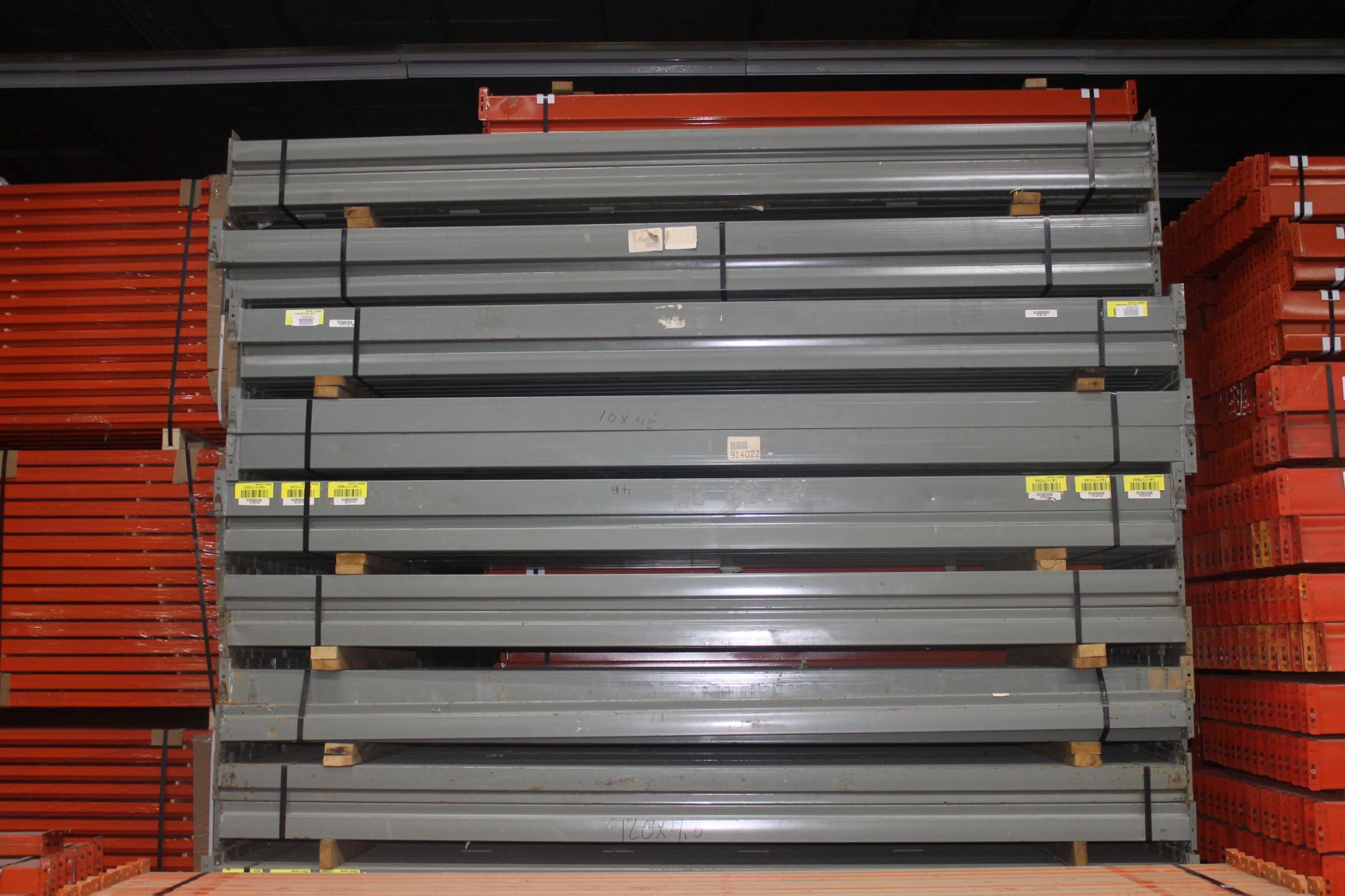 7 BAYS OF TEARDROP STYLE PALLET RACK, SIZE: 14'H x 48"D X 10'W (3 BEAM LEVEL) - Image 3 of 3