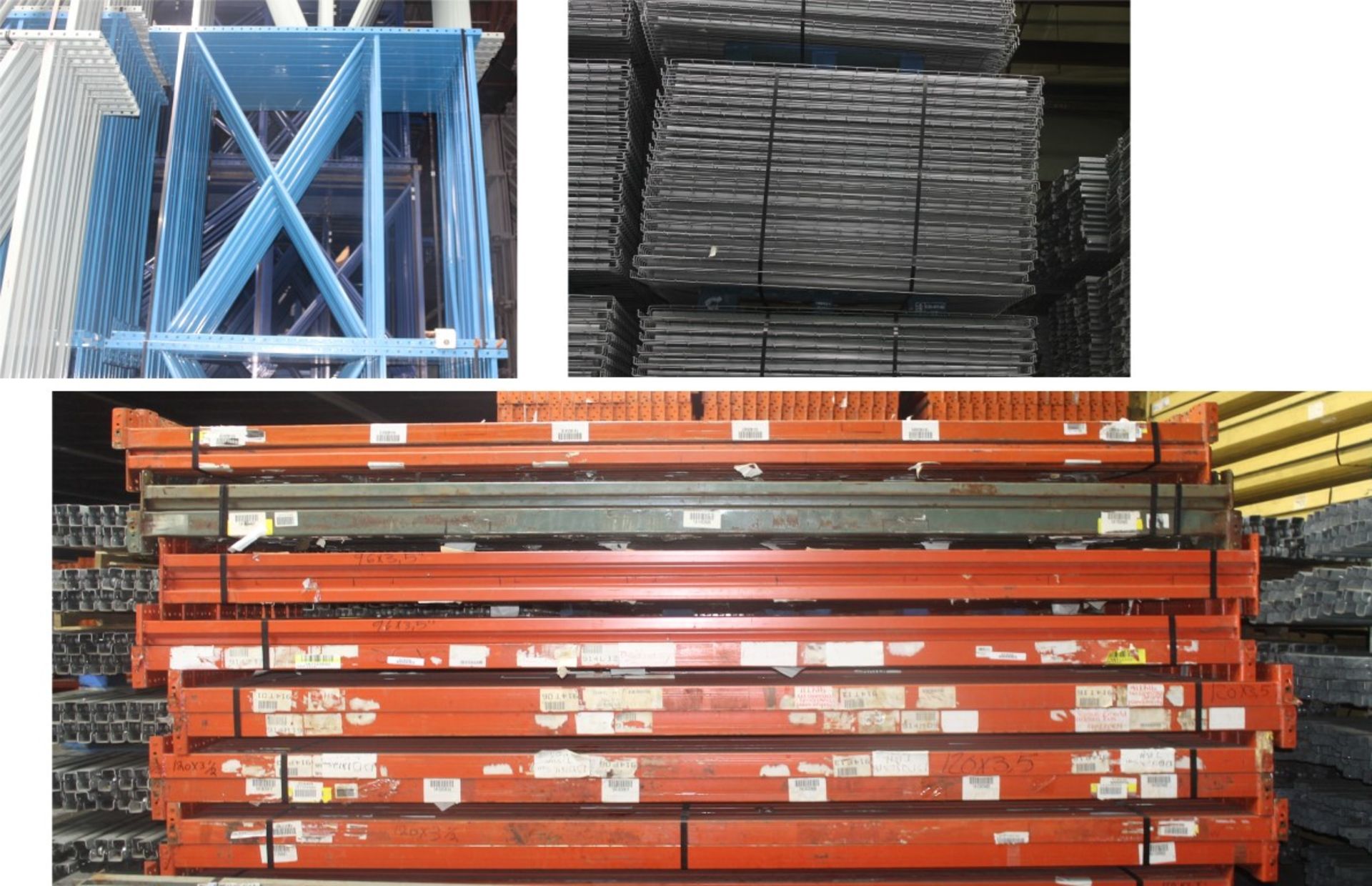 7 BAYS OF TEARDROP STYLE PALLET RACK, SIZE: 72"H x 72"D X 120"W