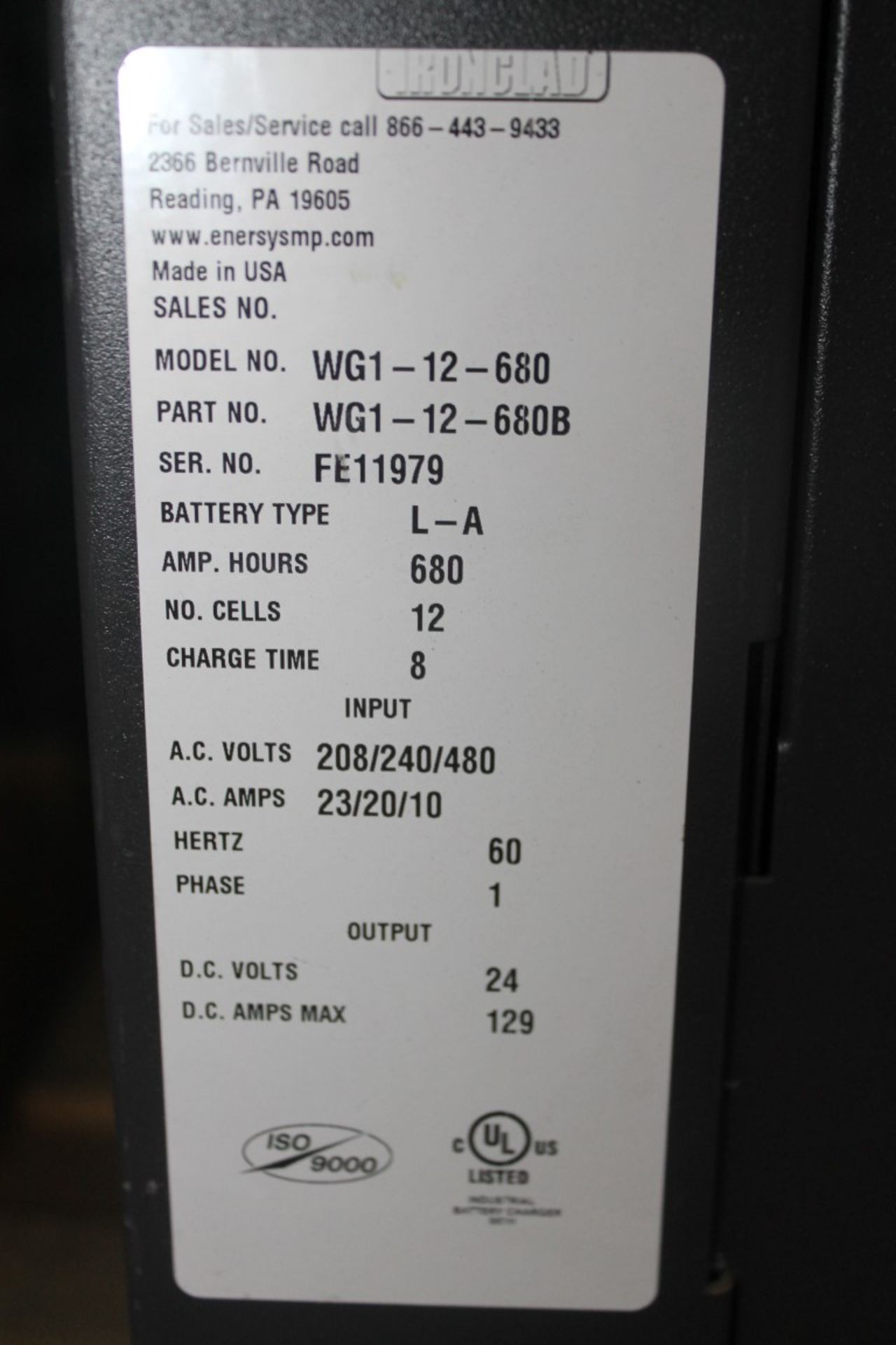 ENERSYS GOLD 24 VOLTS BATTERY CHARGER - Image 3 of 3