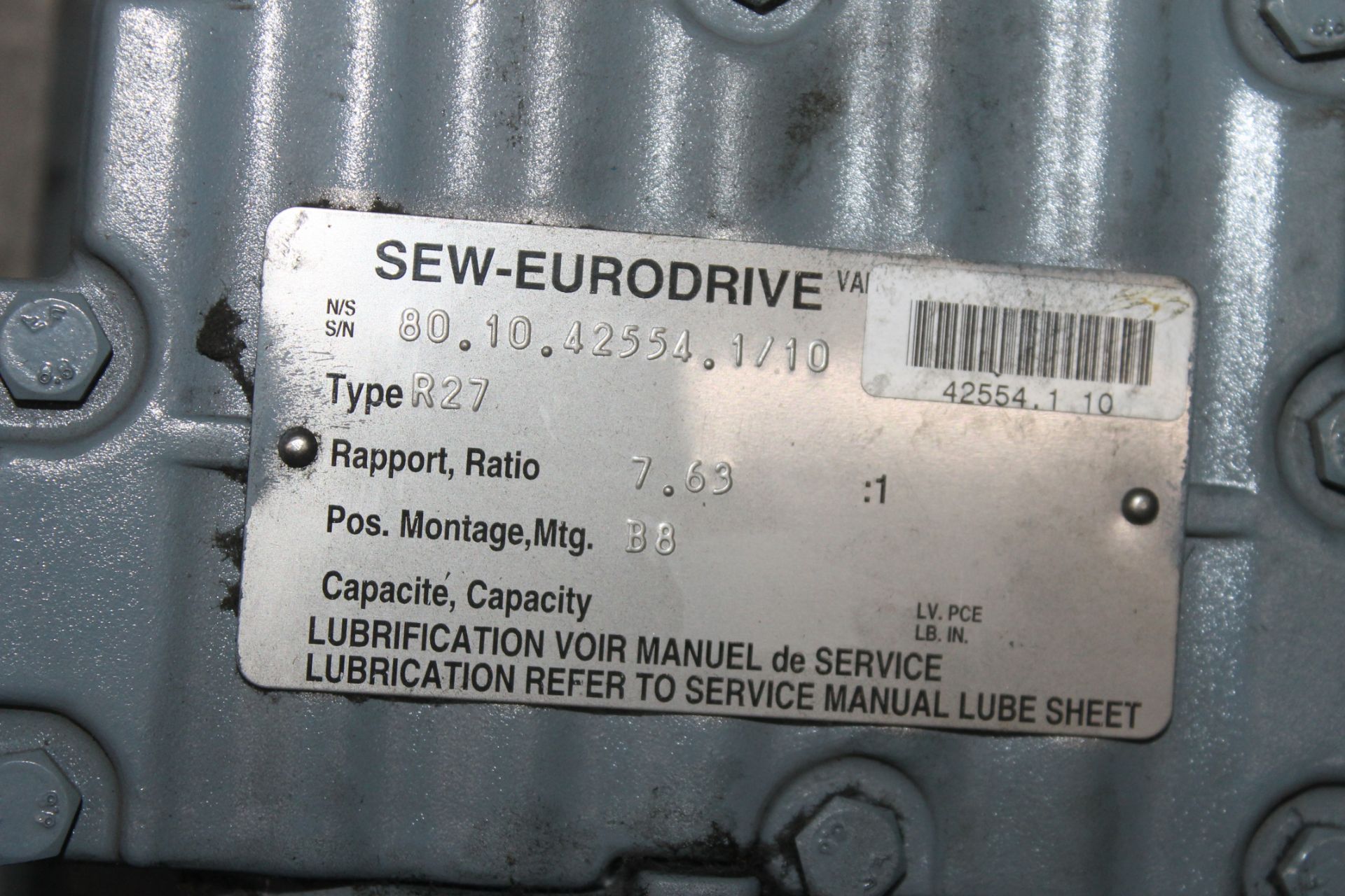 SEW-EURODRIVE 2 HP MOTOR WITH GEARBOX - Image 3 of 3