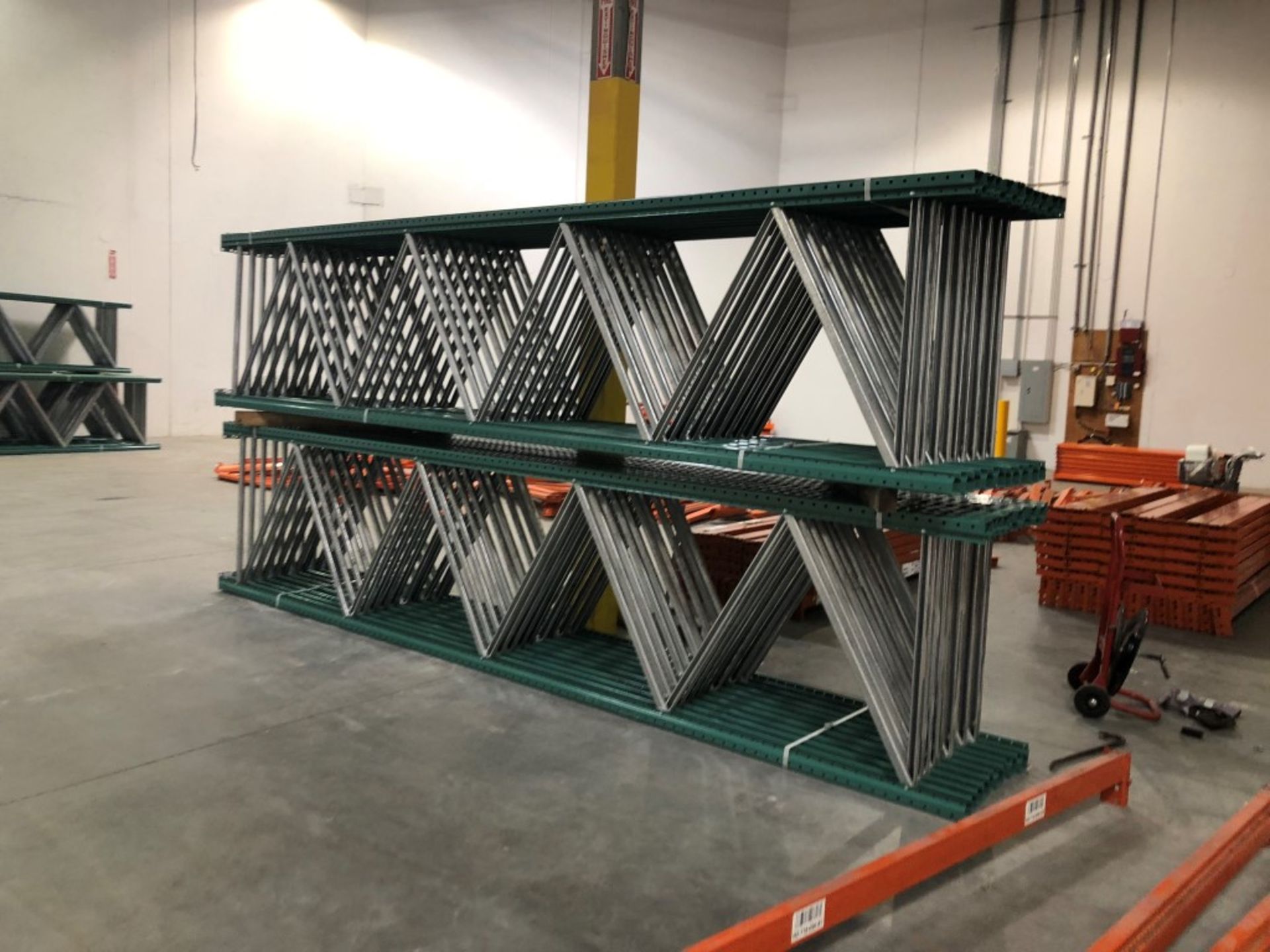 14 BAYS OF TEARDROP STYLE PALLET RACK, SIZE: 16'H x 42"D X 96"W - Image 3 of 4