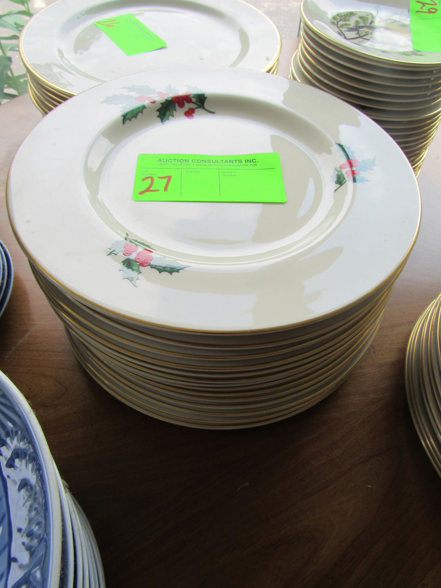 Twenty-one Pickard china Thanksgiving plates and two platters