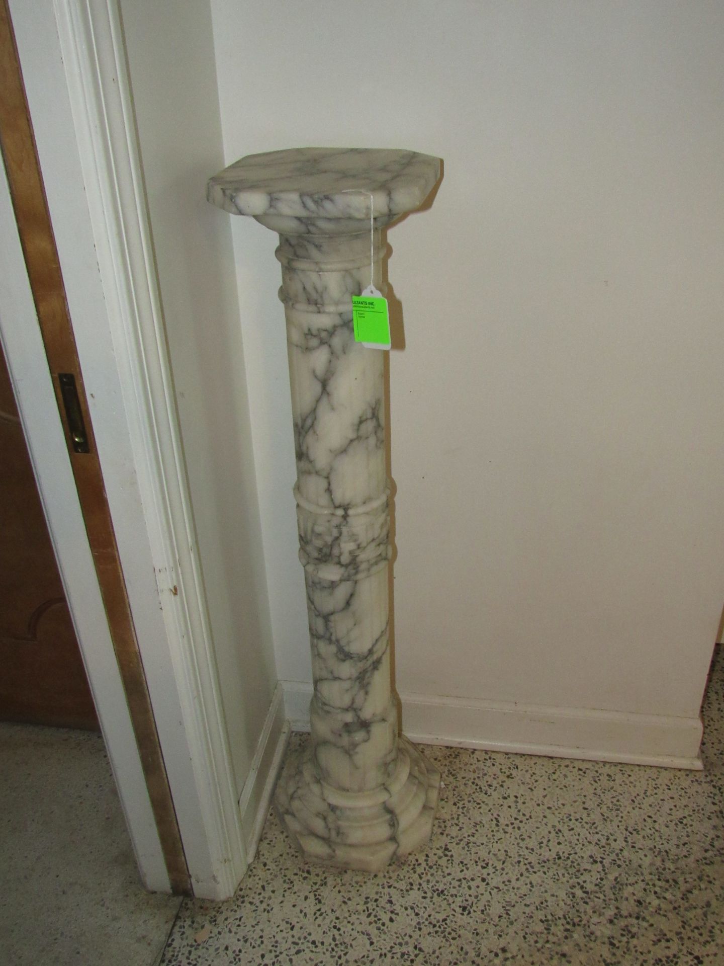 Marble pedestal, approximate height 42½”