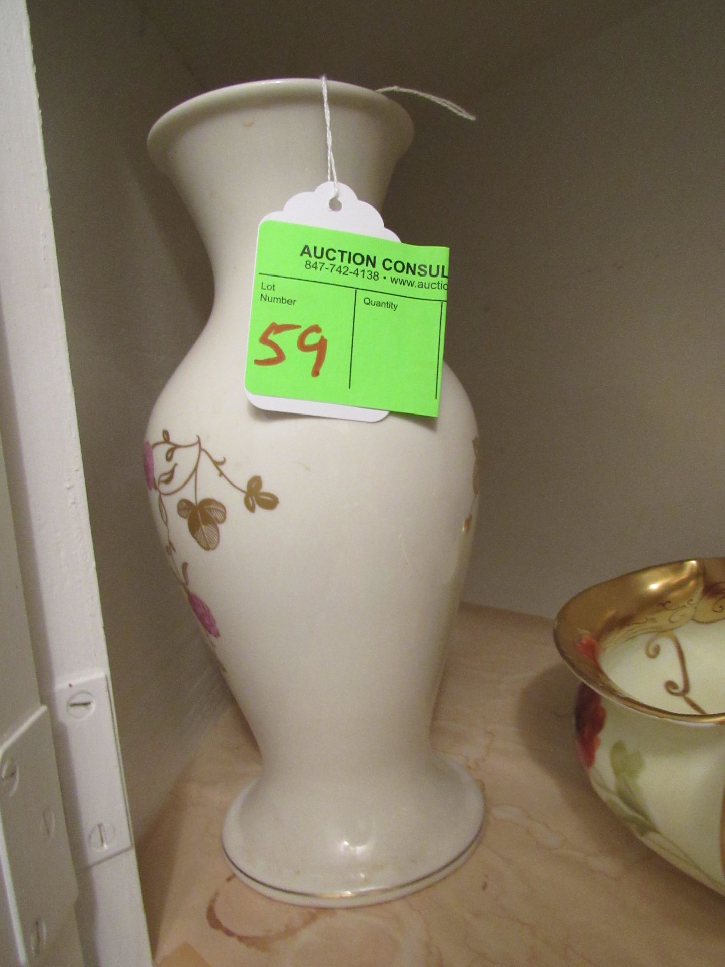 Pickard china clover pattern vase, height 10”