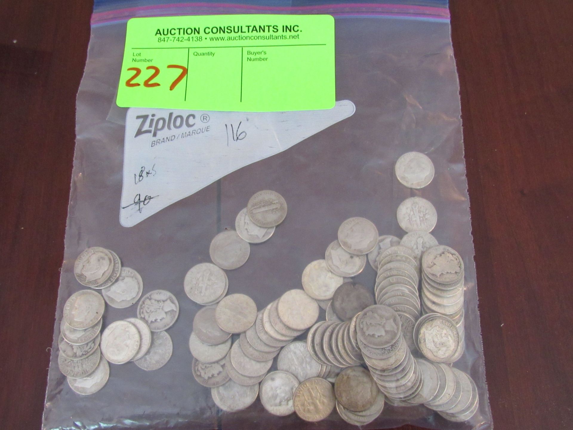 Approximately 116 silver Liberty and Mercury dimes