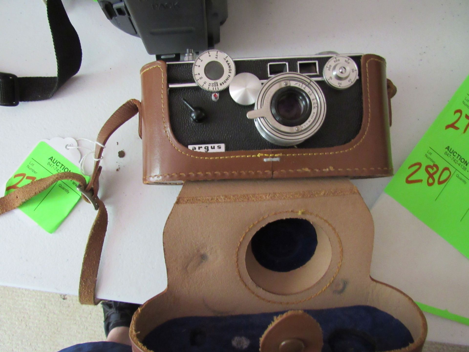 Argus 35mm camera with leather case