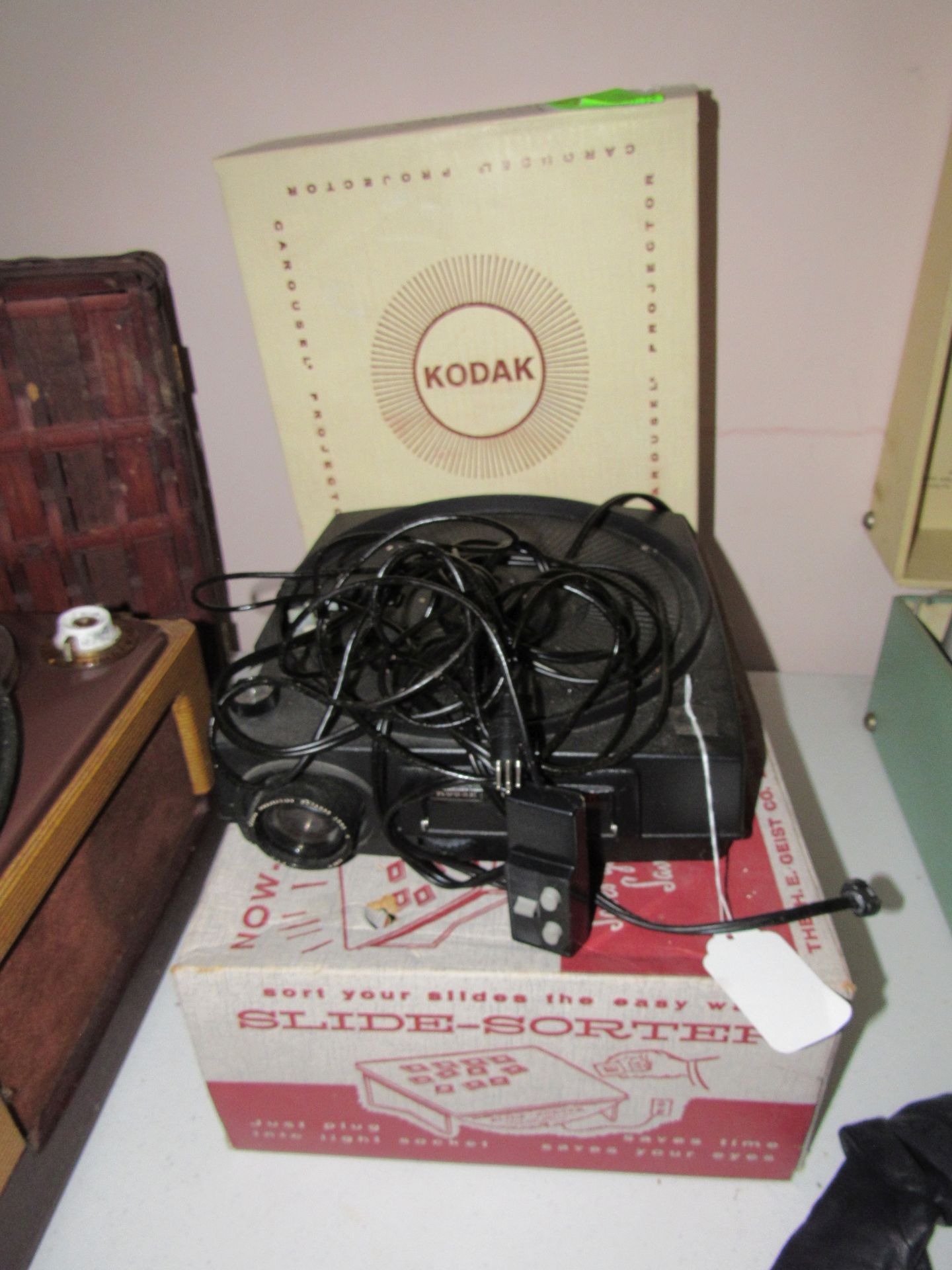 Kodak carousel projector in box, Kodak carousel projector and slide sorter