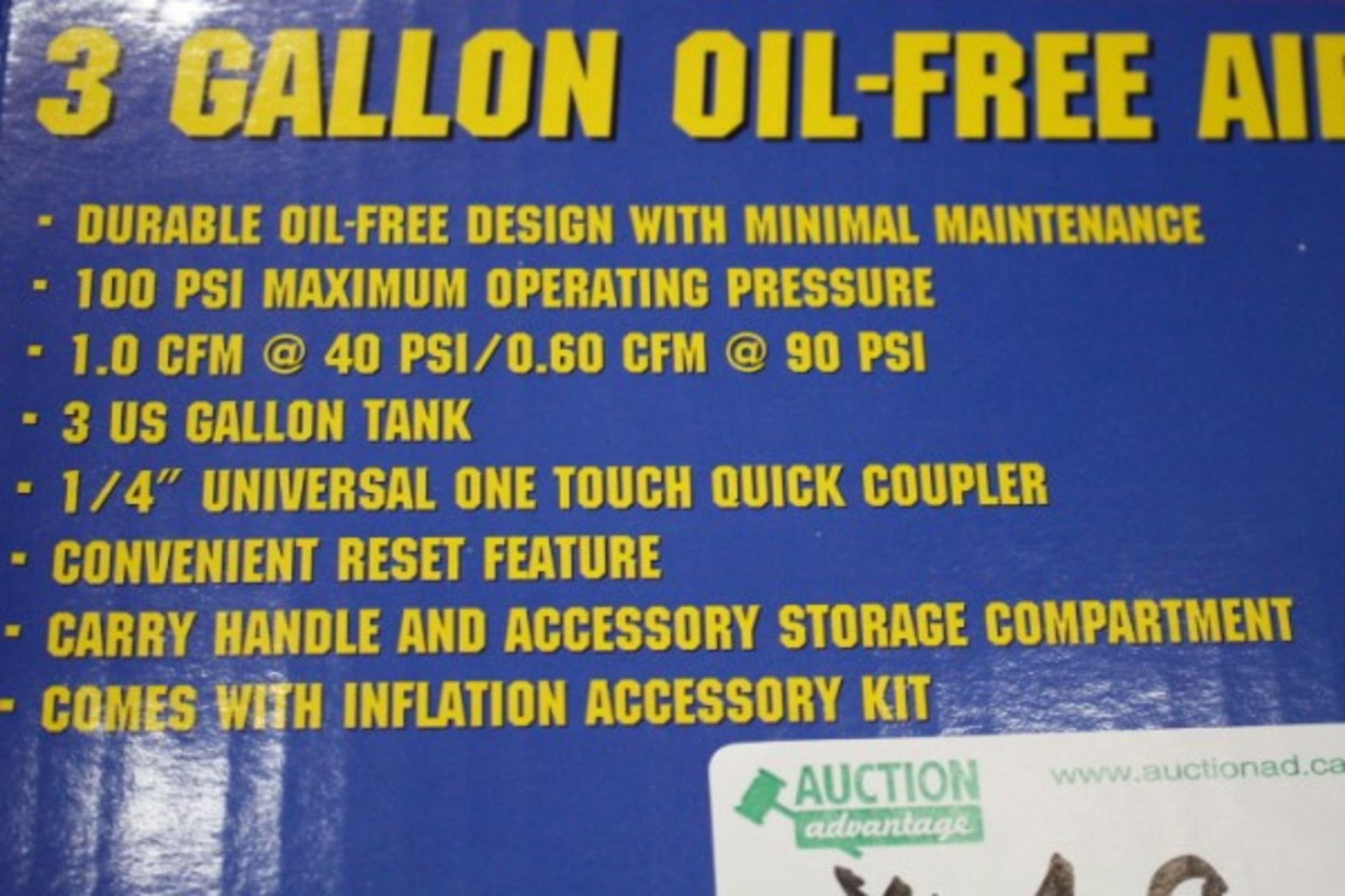 New King Canada 3 Gallon Oil Free Air Compressor Kit M#8438 - Image 3 of 3