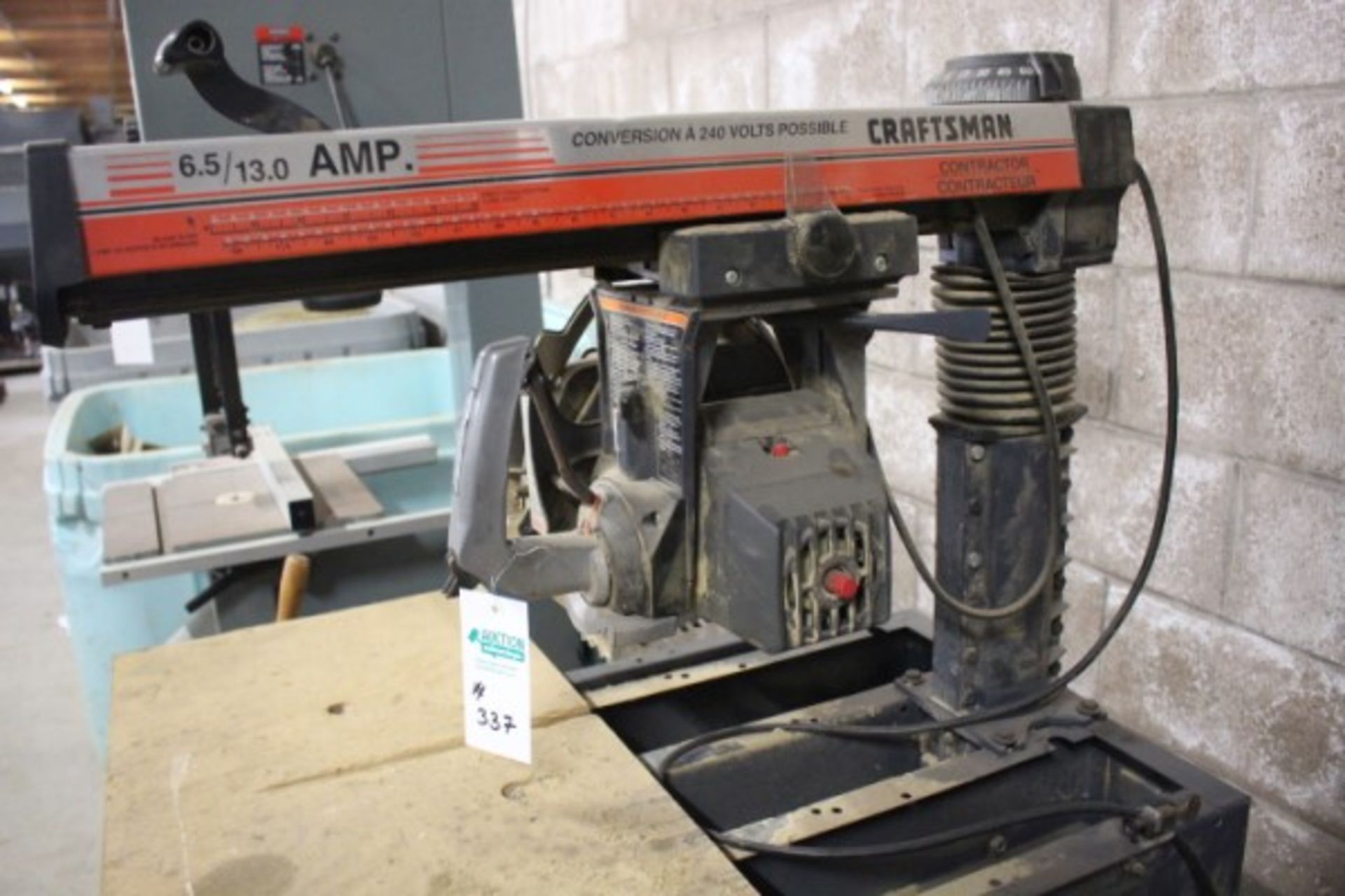 Craftsman Radial Arm Saw on Stand 120v converts to 240v - Image 3 of 3