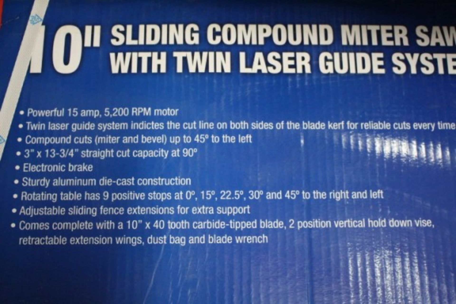 New King Canada 10" Sliding Compound Miter Saw with Twin Laser Guide - Image 2 of 3