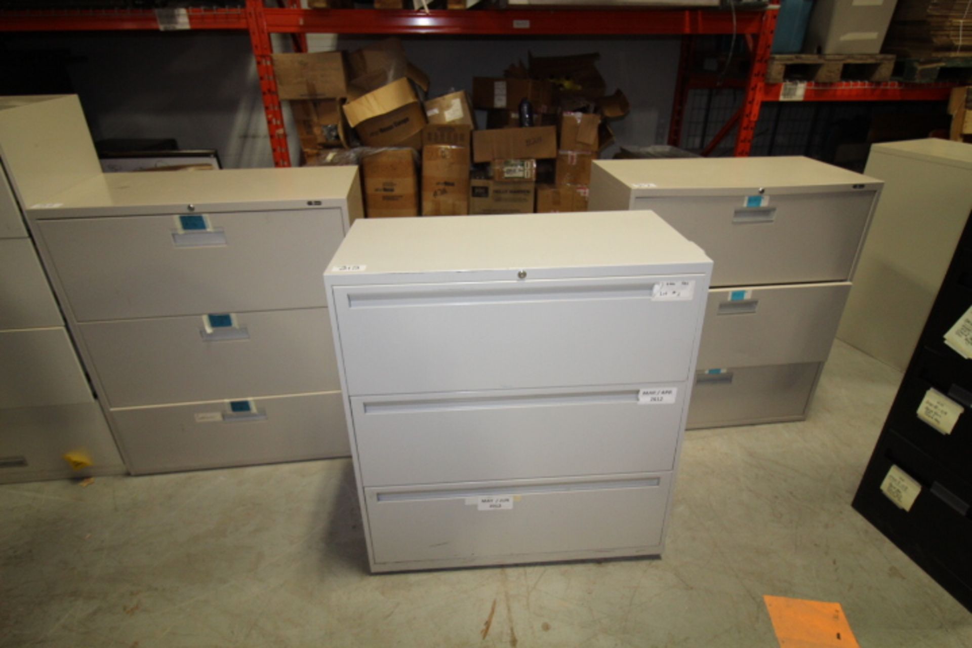 Lot of 3 Vertical Filing Cabinets