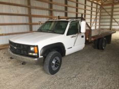 1999 Chevy K3500 Truck, Dually, 4x4, Flatbed, Miles: 136494