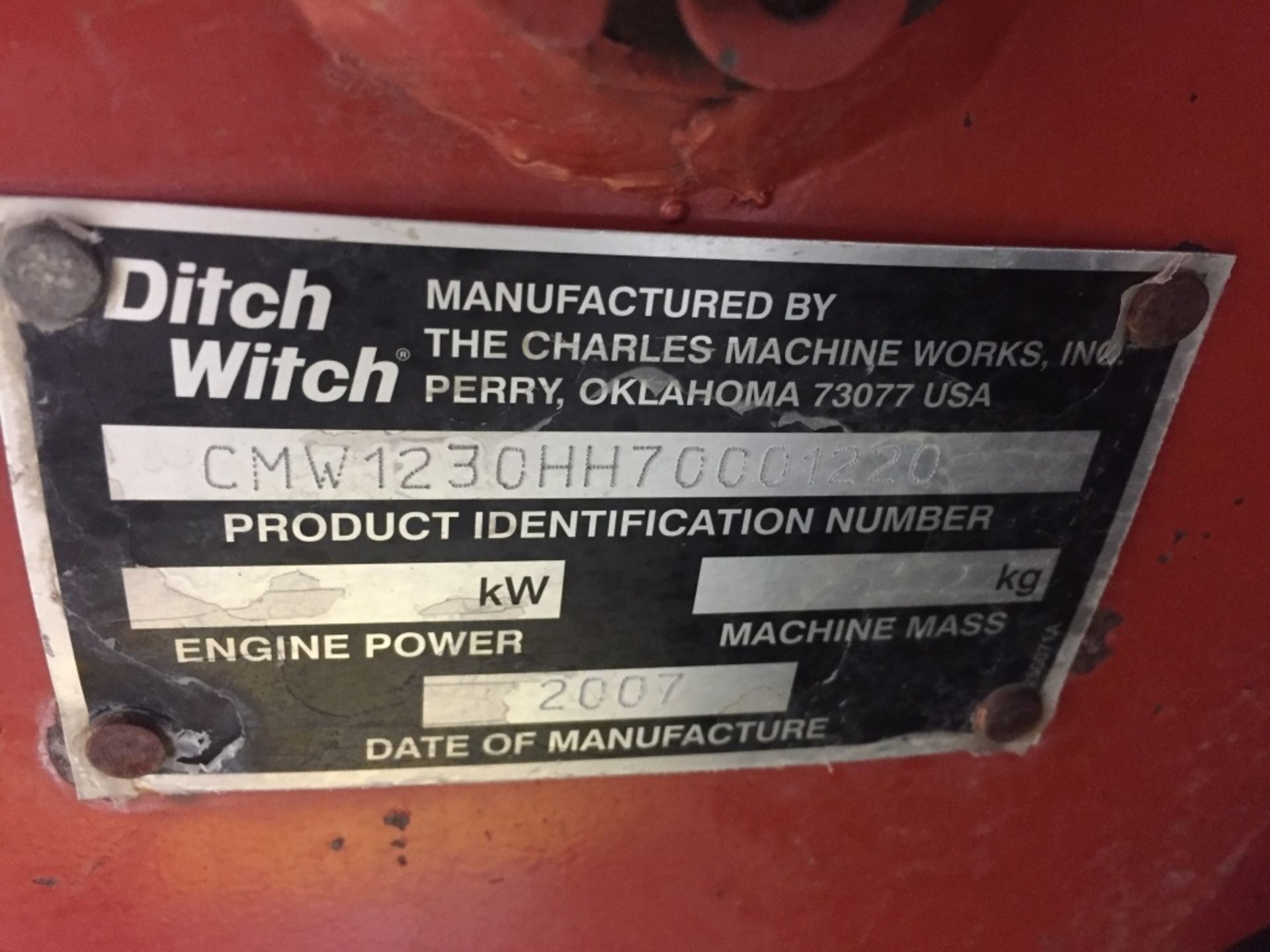 2007 Walk-behind Ditch Witch 1230 Trencher, Honda GX340, 11 HP - Image 5 of 5