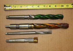 Set of 4 New Morse Tapered High Speed Drills & Reamers