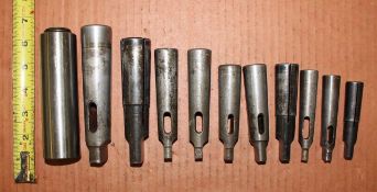 11 Piece Various Size Morse Taper Holder & Collet Sleeves