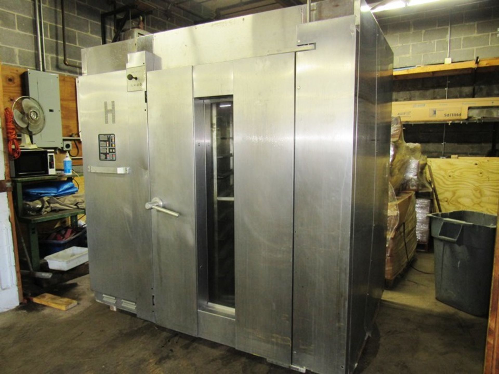 Hobart Mdl. DROZG Gas Rack Oven, with electronic oven controls, rotating rack on wheels & s.s.