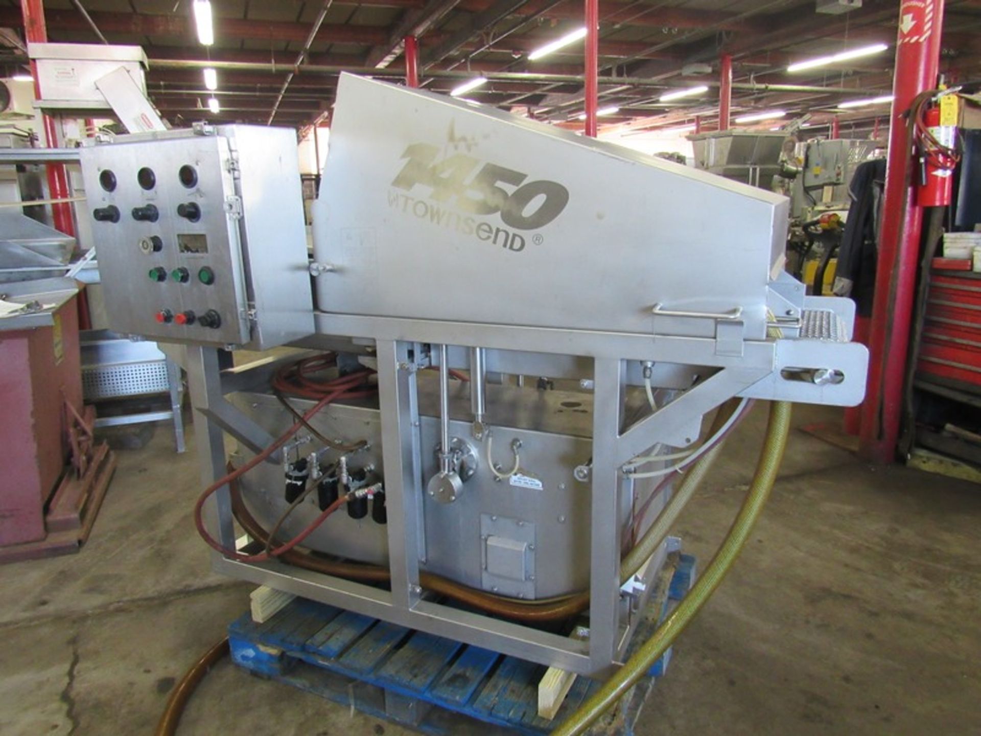 Townsend Mdl. 1450 Brine Injector, 14" W X 6' L stainless steel conveyor, stainless steel portable
