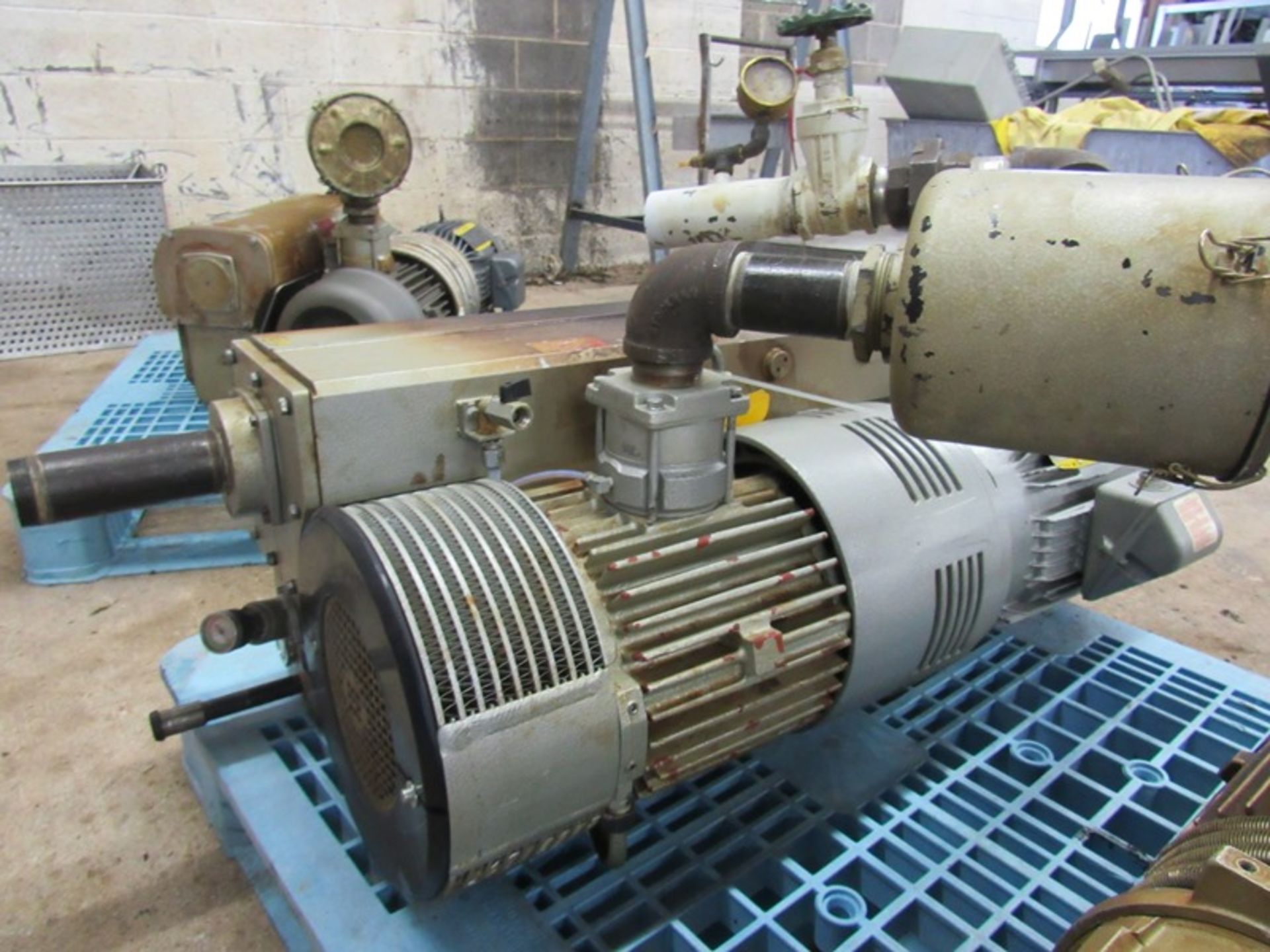 Busch Mdl. RAO255DSZ61005 Vacuum Pump on 10 h.p., 208/230/460 volt motor, Ser. #U0413689