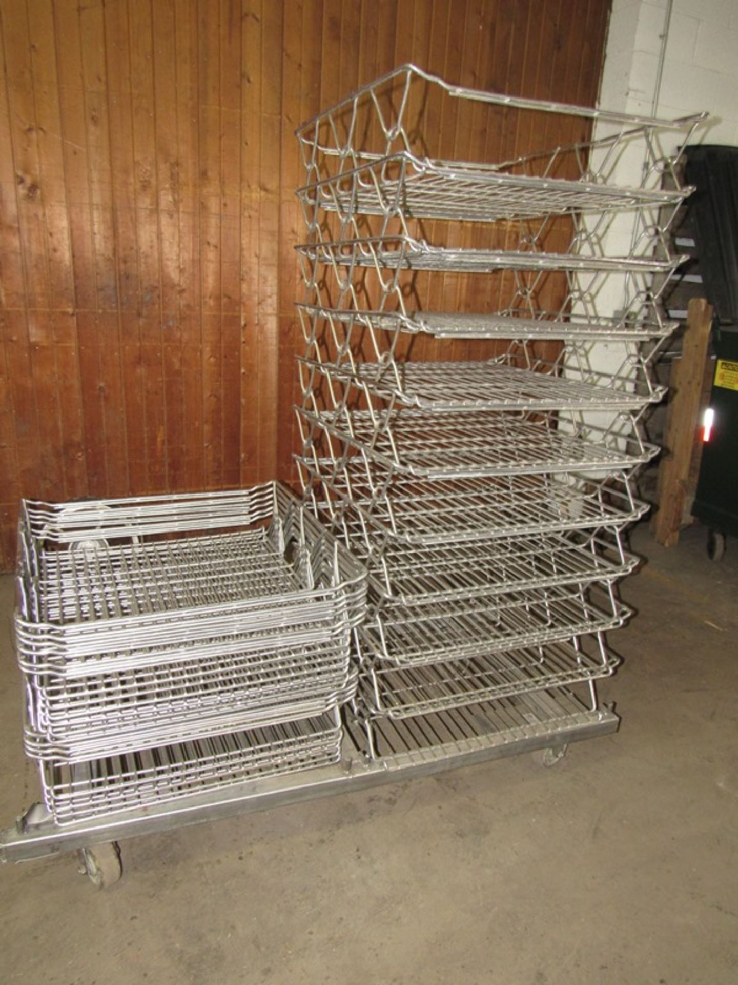 Stainless Steel Nestaway Baskets, 8" deep with stainless steel double cart