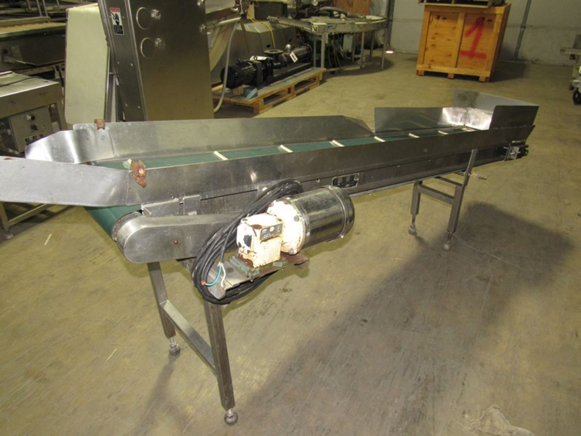 Incline Conveyor, 14" W X 100" L cleated rubber belt, 1/2" cleats, spaced 12" apart, 20" infeed, 36" - Image 3 of 3