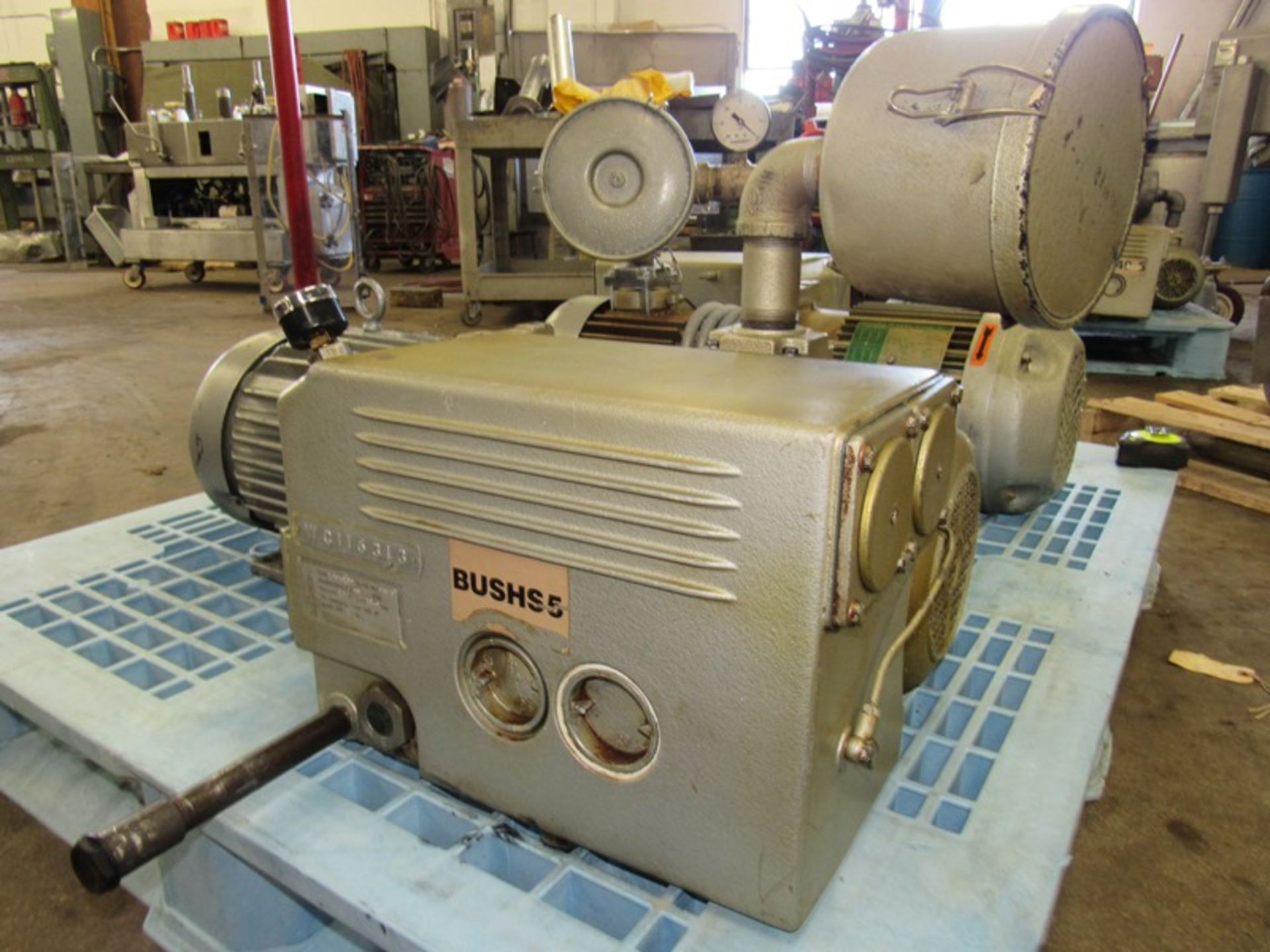 Busch Mdl. R100-138 Vacuum Pump on 5 h.p., 208/230/460 volt motor, Ser. #C3829