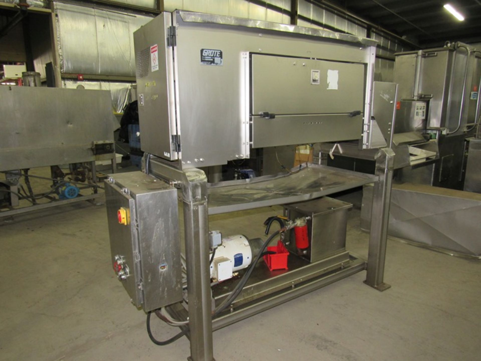 Grote Mdl. S/A-530 Pendulum Style Slicer/Applicator, (2) 5 1/2" W X 14" L feed chutes, 7.5 h.p.,