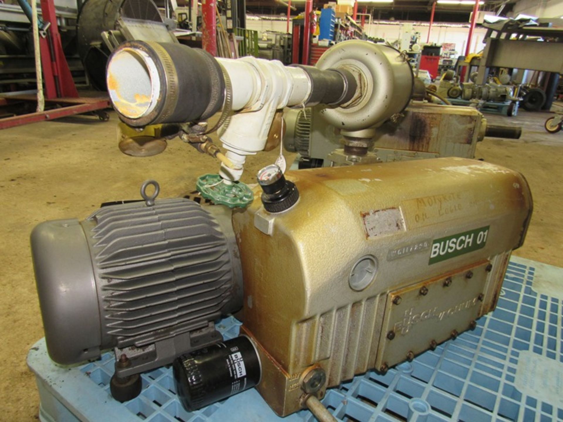 Busch Vacuum Pump on 10 h.p., 208/230/460 volt motor