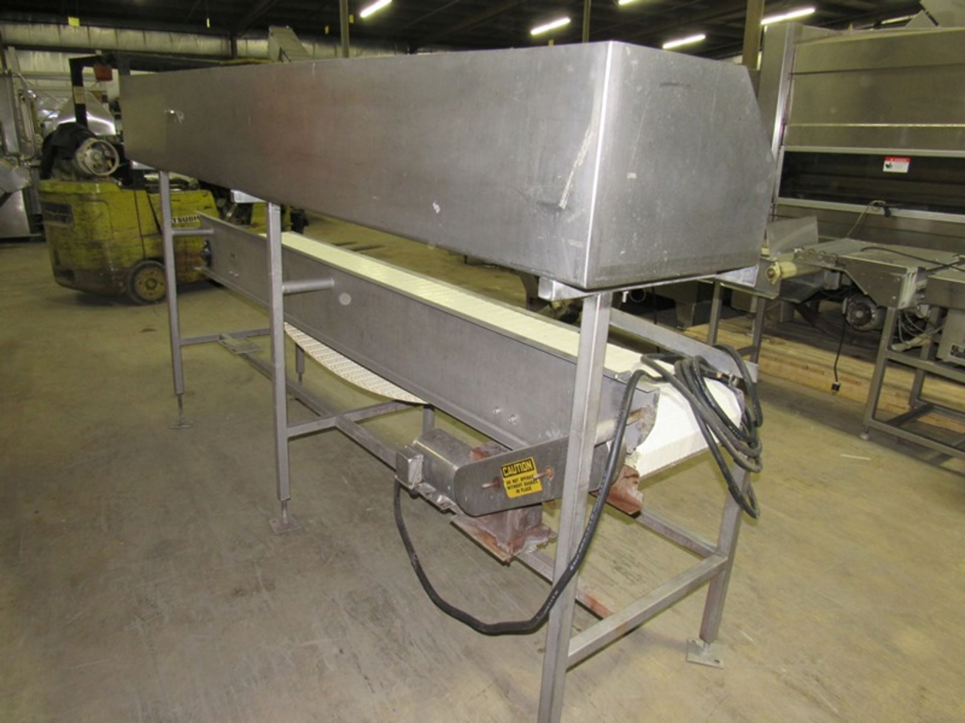 Packoff Conveyor, 16" W X 9' L plastic belt, overhead box shelf, stainless steel packoff shelf, 1/ - Image 3 of 4