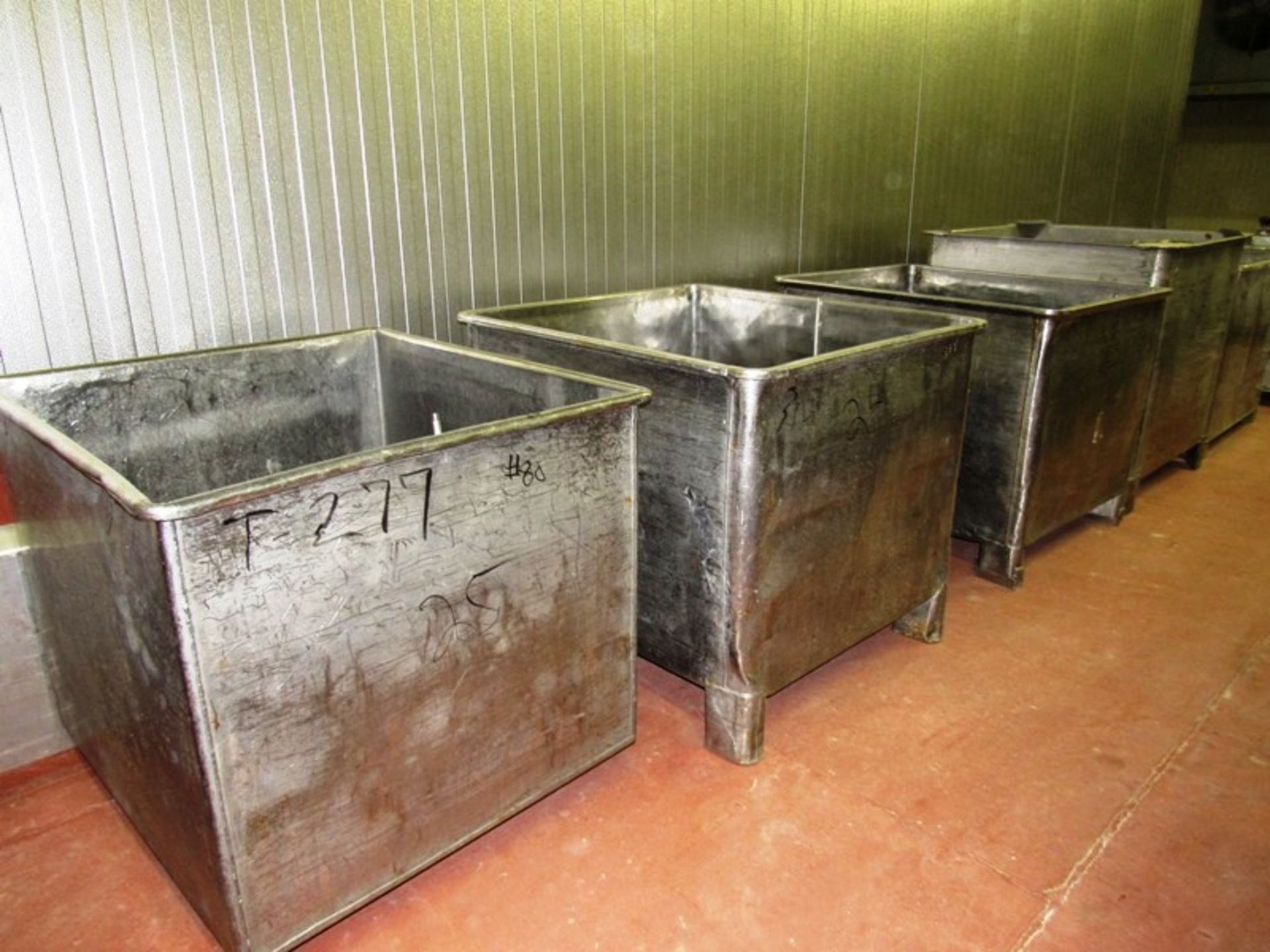 Stainless Steel Vats, (2) 40" W X 40" L X 38" T, (1) 36" W X 47" L X 37" T, (1) 45" W X 45" L X - Image 2 of 5