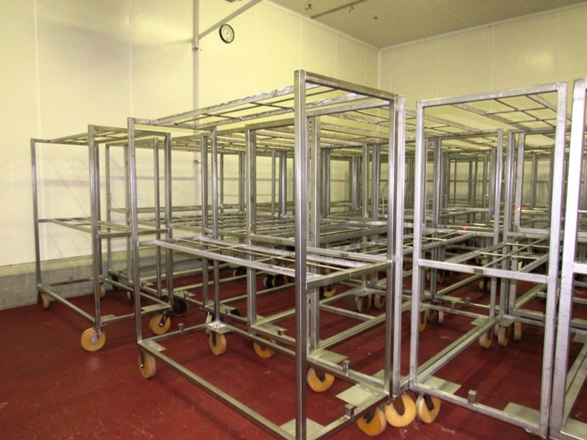 Stainless Steel Belly Racks, 30" W X 72" L X 80" T on 8" casters, holds 60 bellies ($100.00 Required