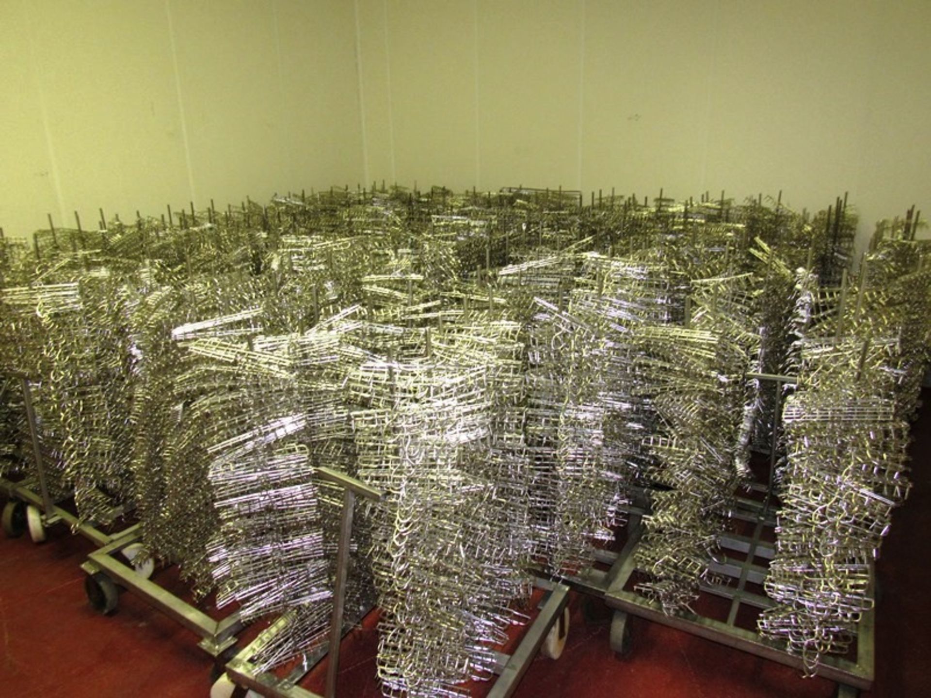 Lot (600) Stainless Steel Bacon Combs, 8 prong on 2 carts ($25.00 Required Loading Fee- Rigger: