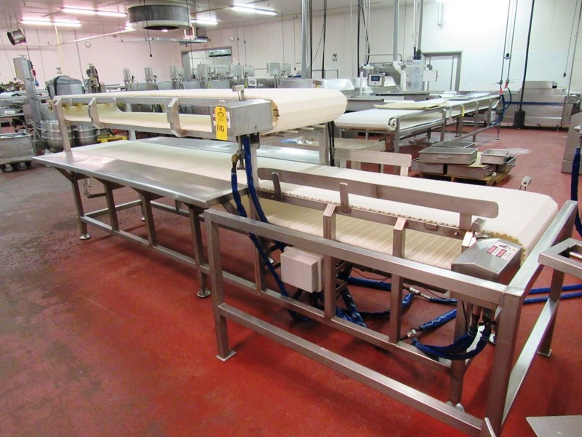 Packoff Conveyor, 25 1/2" W X 14' L main belt, 25 1/2" W X 10' L top belt, hydraulic operation