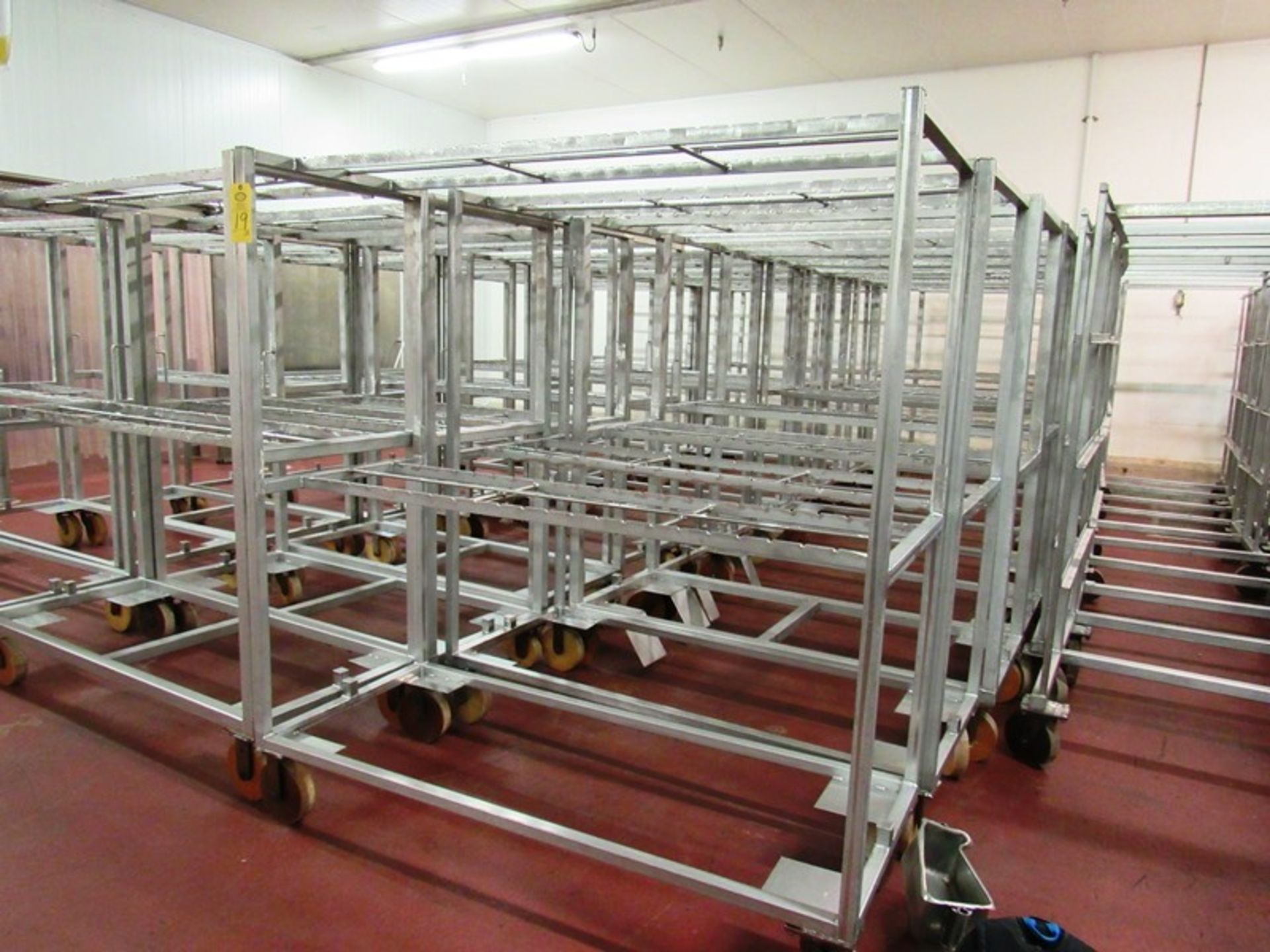 Stainless Steel Belly Racks, 30" W X 72" L X 80" T on 8" casters, holds 60 bellies ($100.00 Required