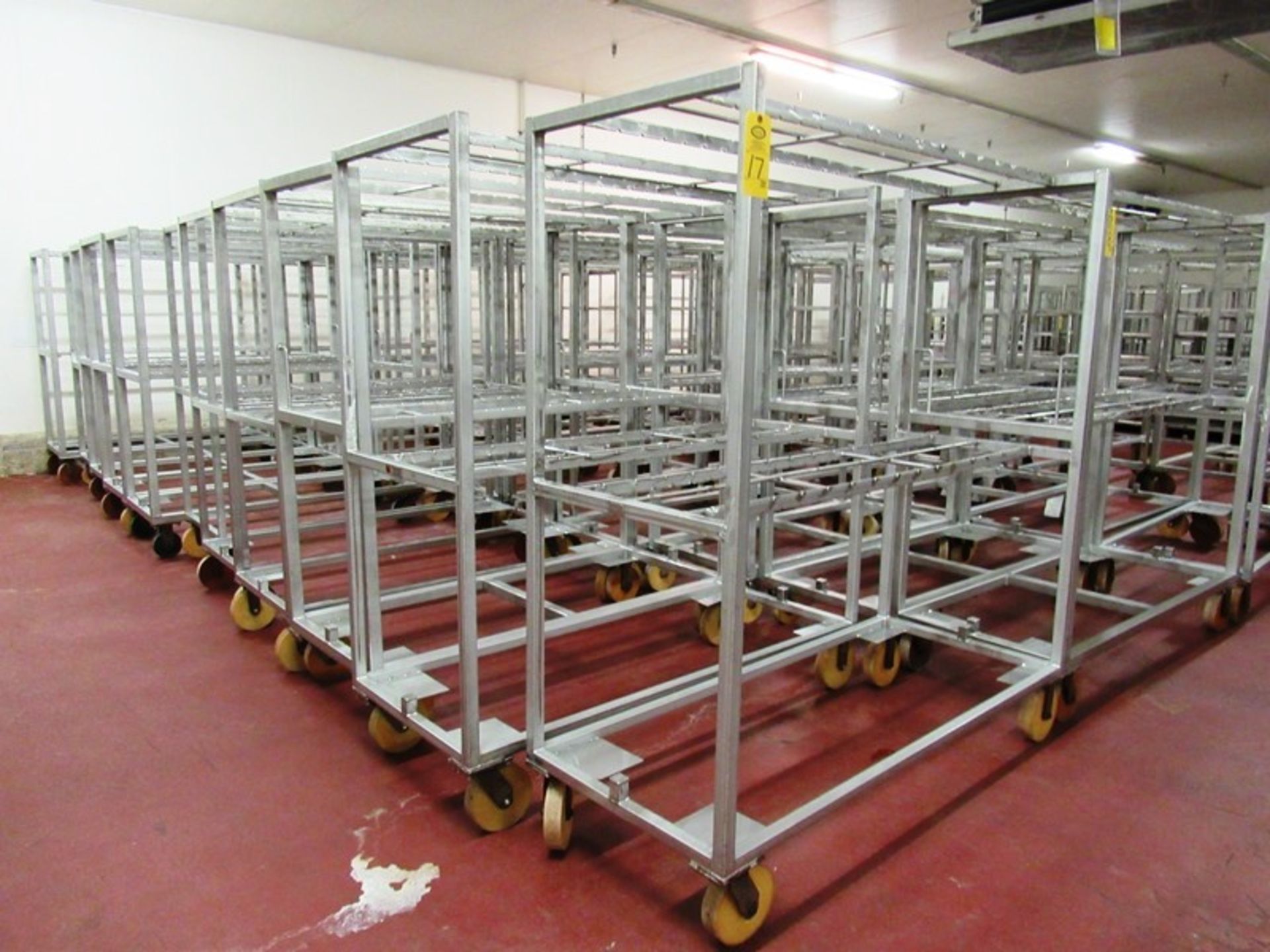 Stainless Steel Belly Racks, 30" W X 72" L X 80" T on 8" casters, holds 60 bellies ($100.00 Required