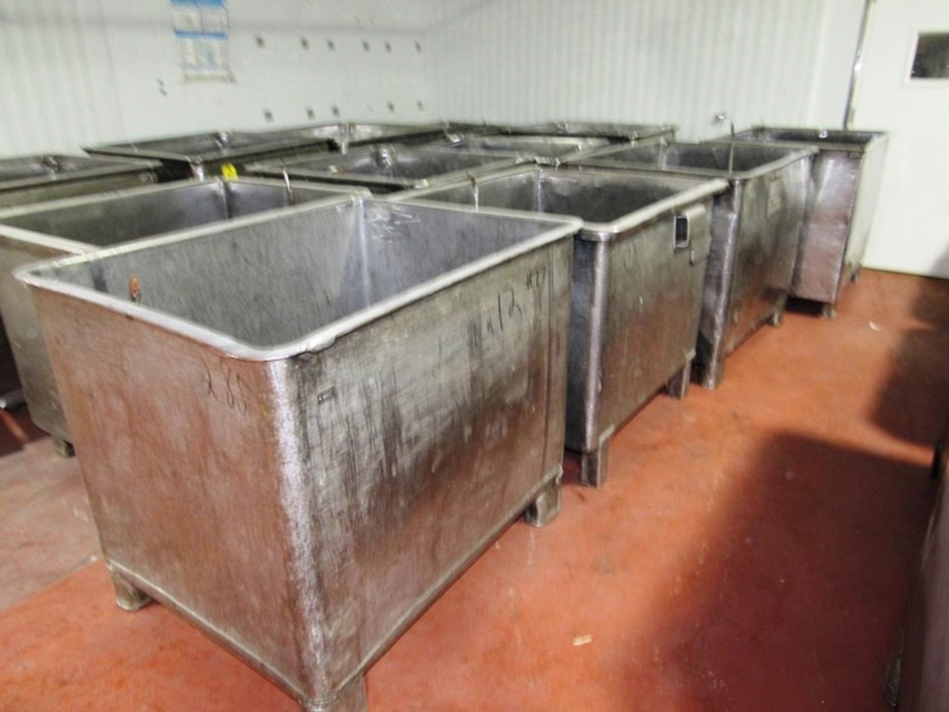 Stainless Steel Vats, (4) 36" W X 44" L X 34" T, (3) 36" W X 48" L X 36" T, (2) 42" W X 42" L X