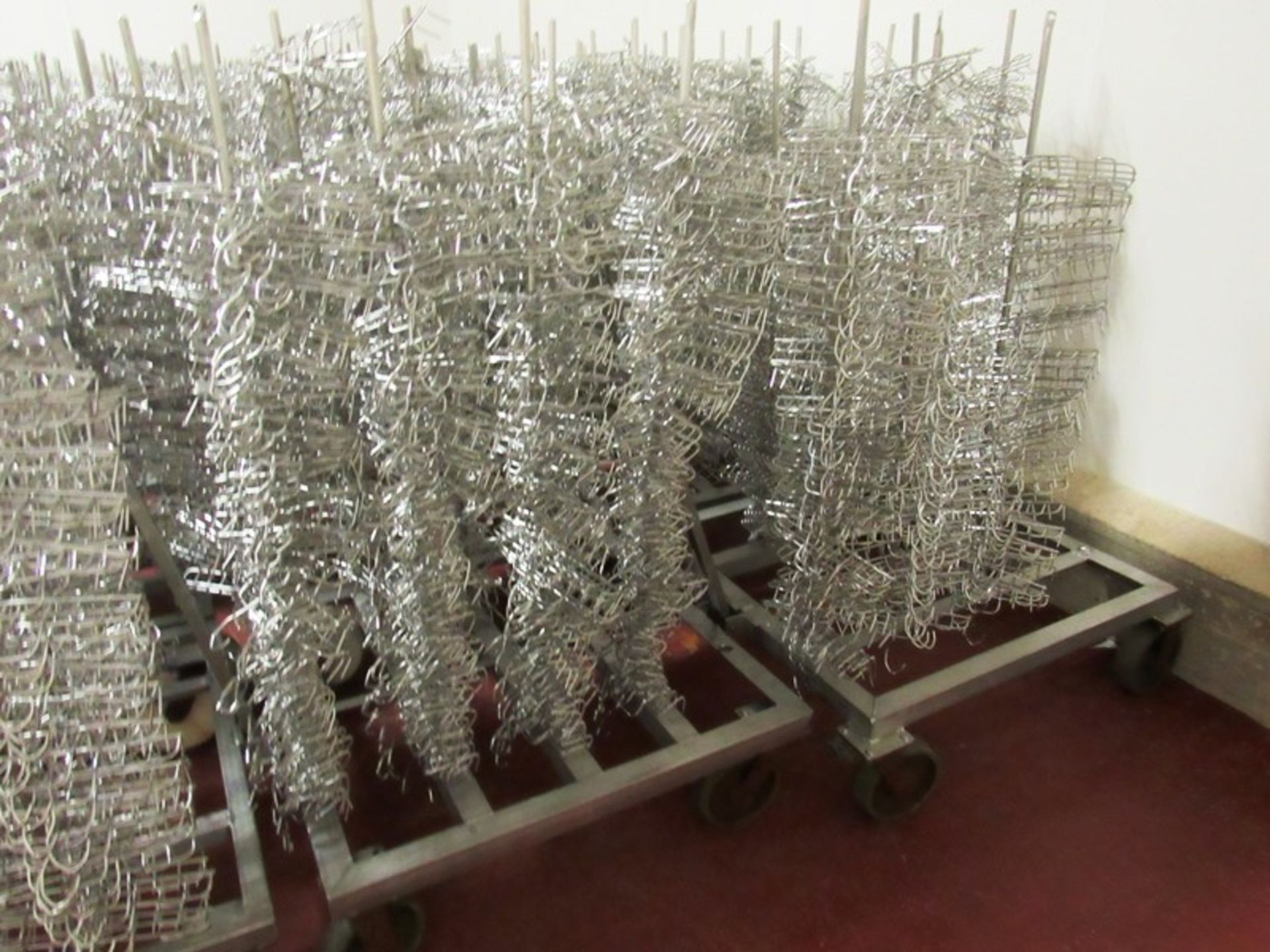 Lot (660) Stainless Steel Bacon Combs, 10 prong on 2 carts ($25.00 Required Loading Fee- Rigger: