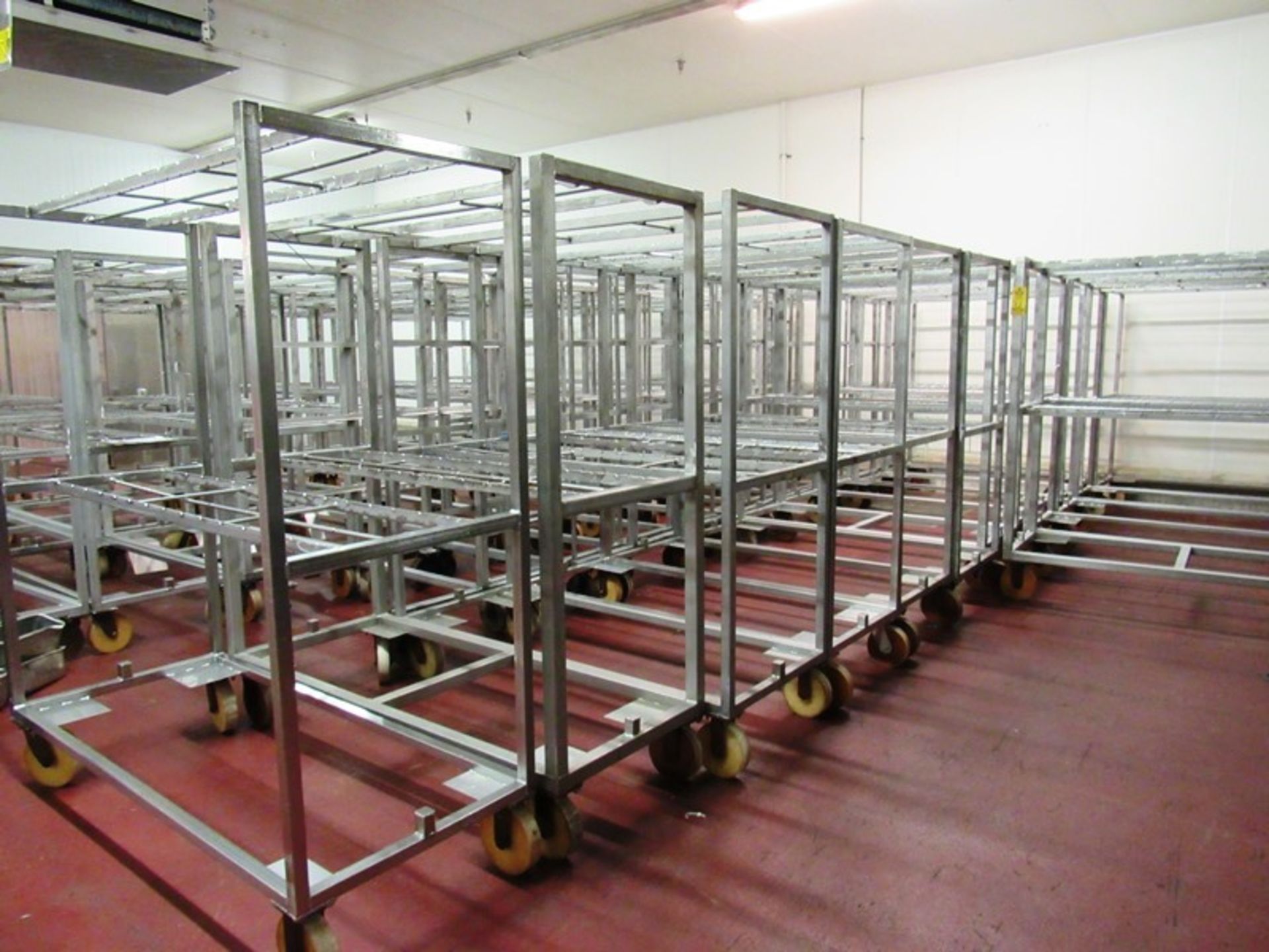 Stainless Steel Belly Racks, 30" W X 72" L X 80" T on 8" casters, holds 60 bellies ($100.00 Required
