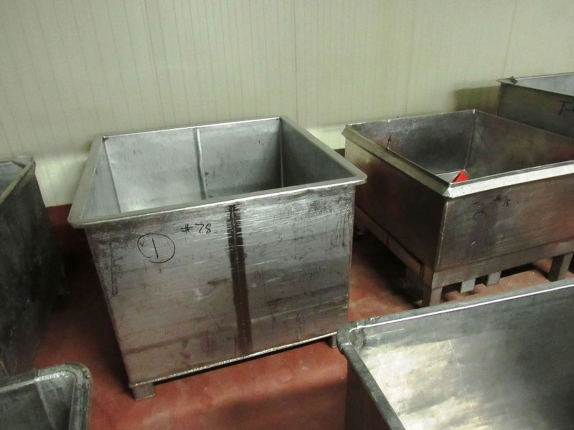 Stainless Steel Vats, (1) 42" W X 42" L X 36" T, (1) 42" W X 48" L X 36" T, (1) 36" W X 44" L X - Image 2 of 6