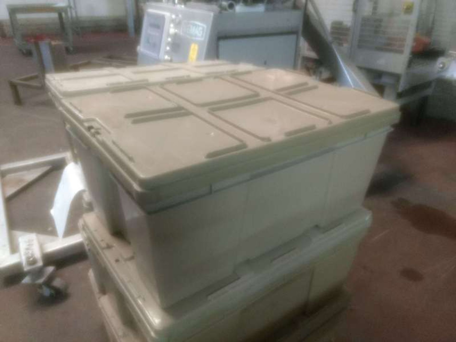 Manufactured by Orbis Beige Totes, like new condition, very little use, 15" W X 24" L X 10" Deep - Image 2 of 2